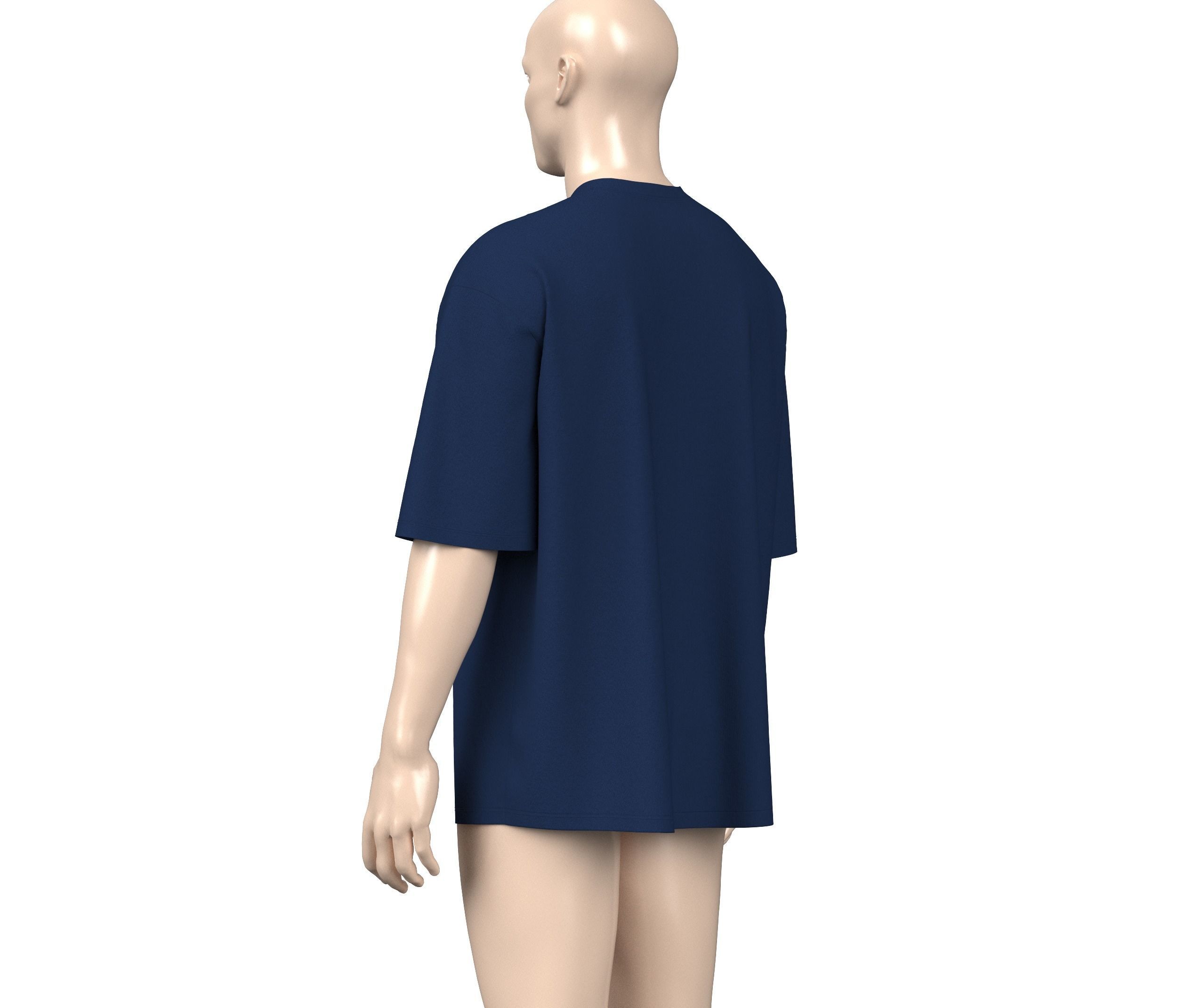 Mens Oversized T-shirt 3D model_5