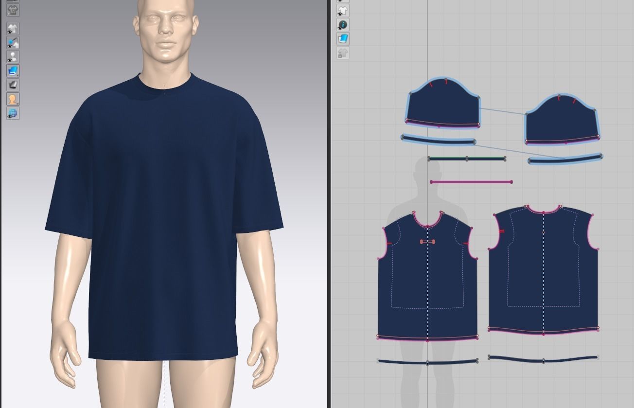 Mens Oversized T-shirt 3D model_2