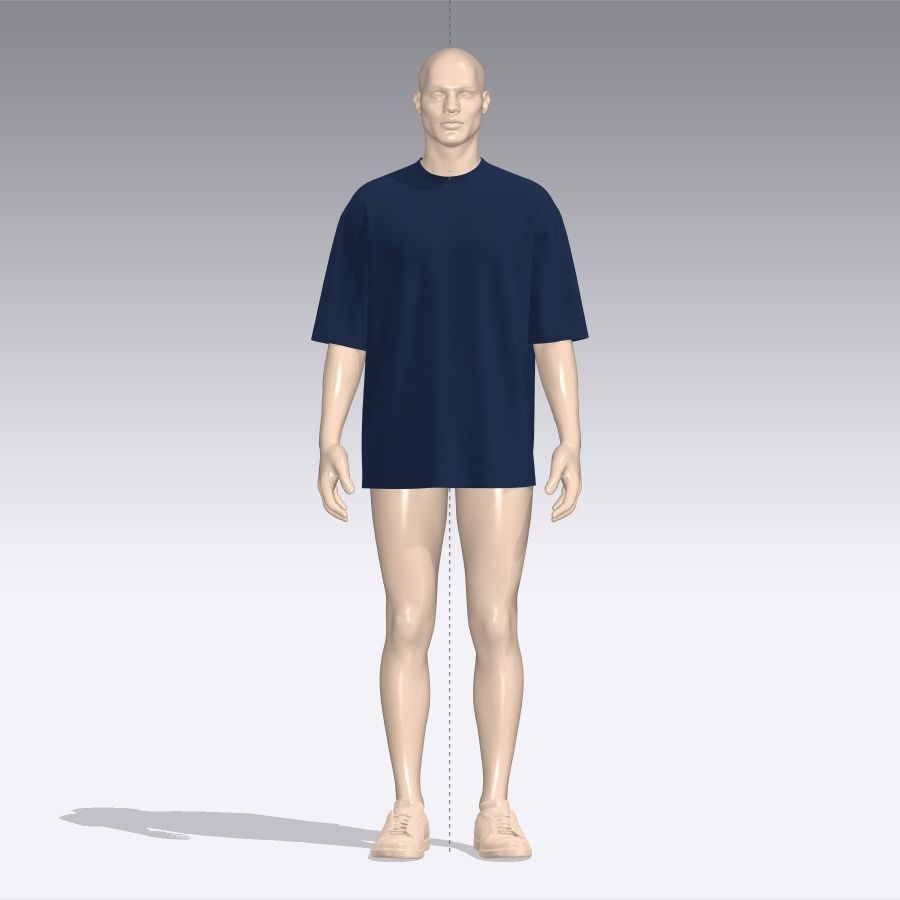 Mens Oversized T-shirt 3D model_12