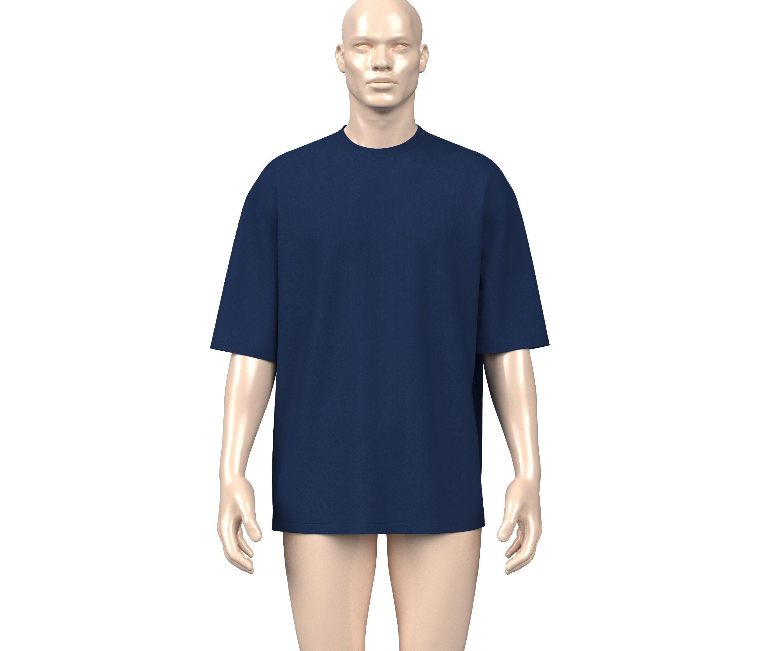 Mens Oversized T-shirt 3D model_1