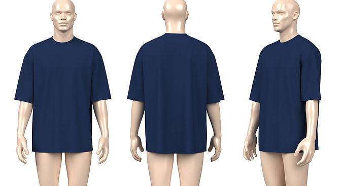 Mens Oversized T-shirt 3D model