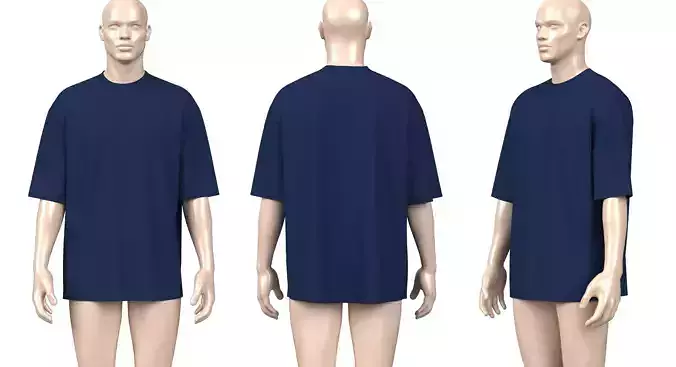 Mens Oversized T-shirt 3D model