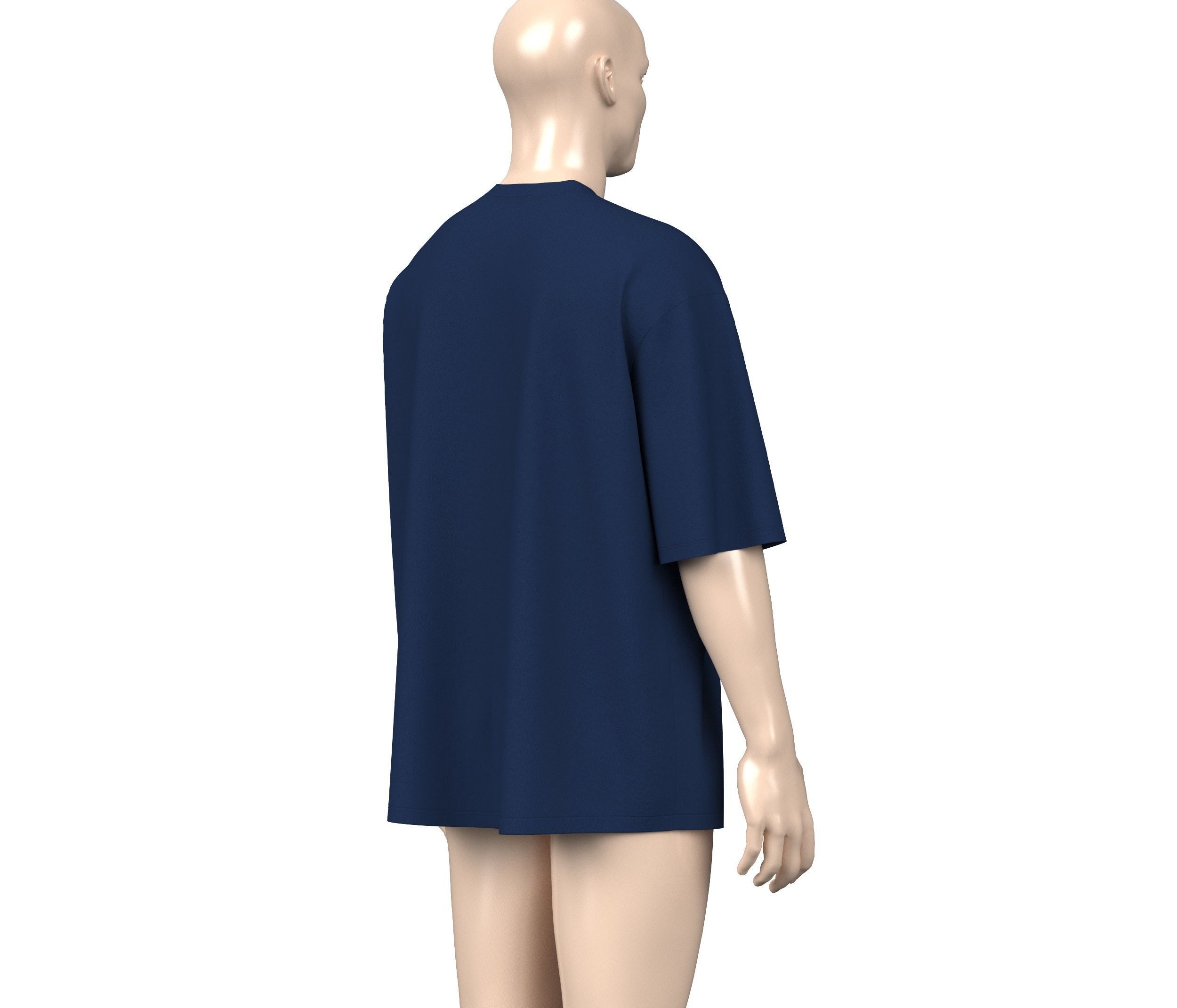 Mens Oversized T-shirt 3D model_7