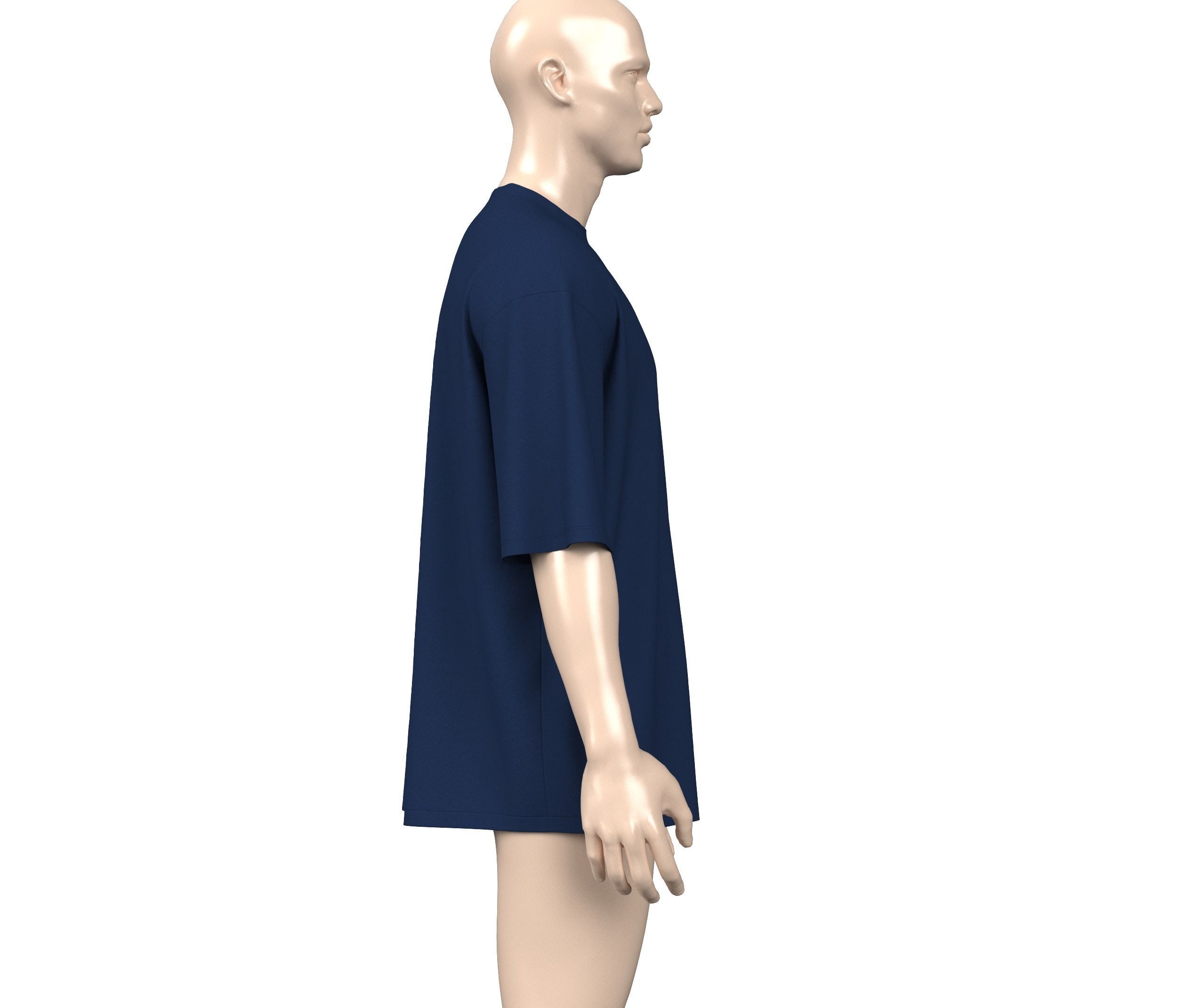 Mens Oversized T-shirt 3D model_8