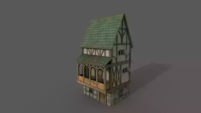 Medieval Fantasy House 4 Low-poly 3D model