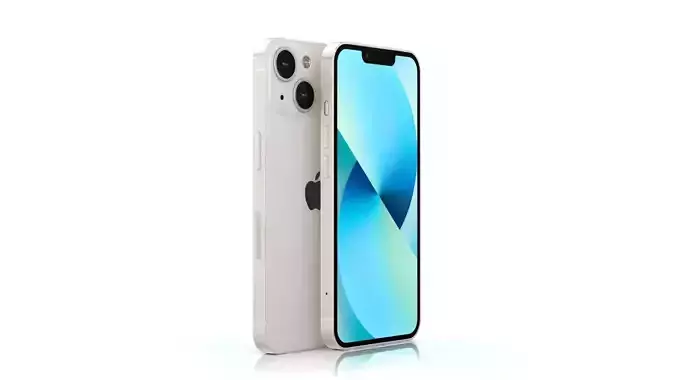 Apple iPhone 13 mini Starlight Low-poly 3D model