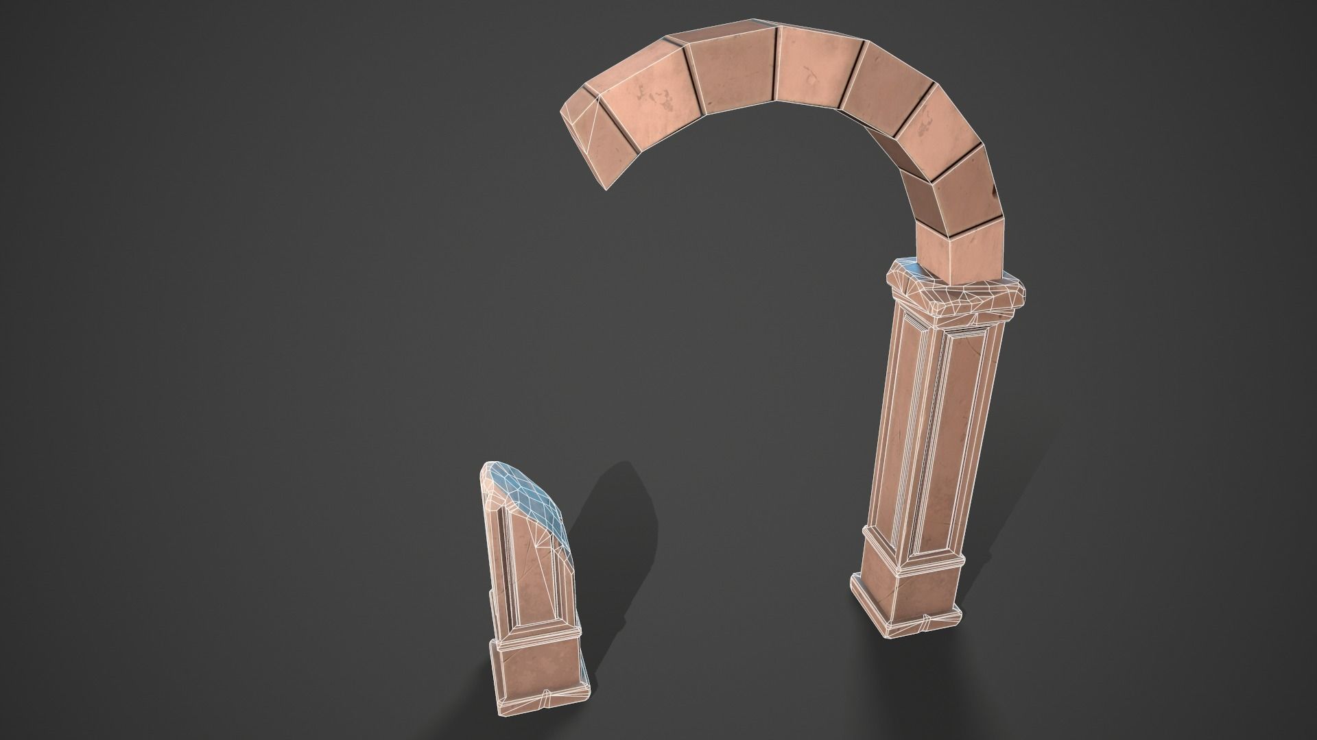 Stylized ruin Low-poly 3D model_9