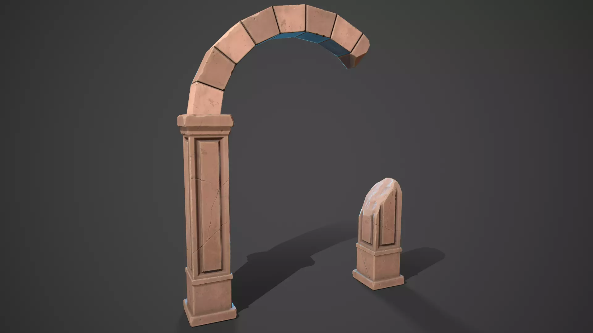 Stylized ruin Low-poly 3D model_0