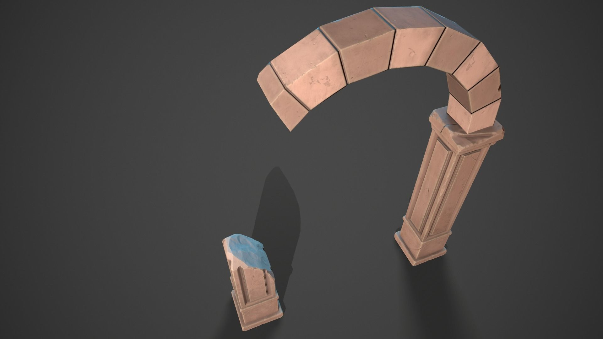 Stylized ruin Low-poly 3D model_6