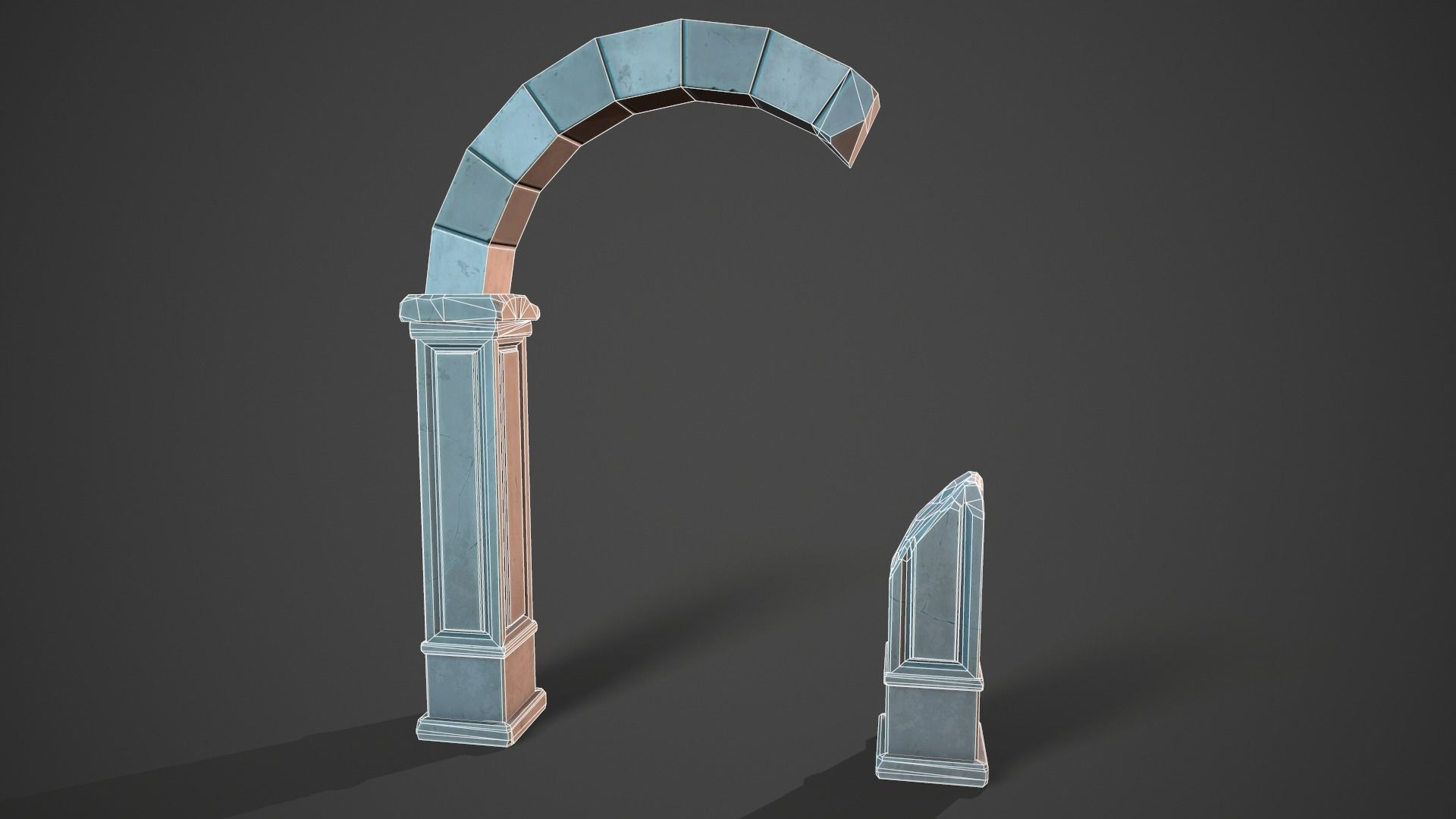 Stylized ruin Low-poly 3D model_8