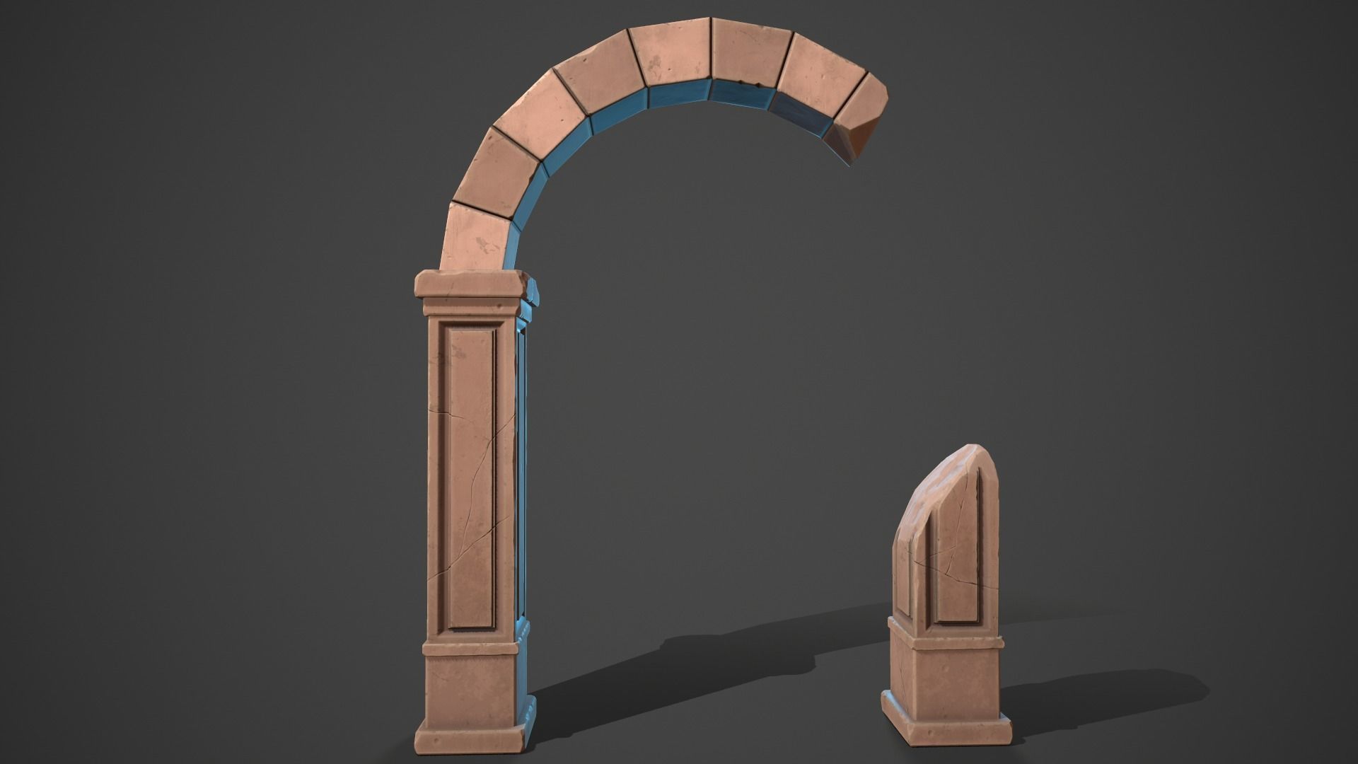 Stylized ruin Low-poly 3D model_2