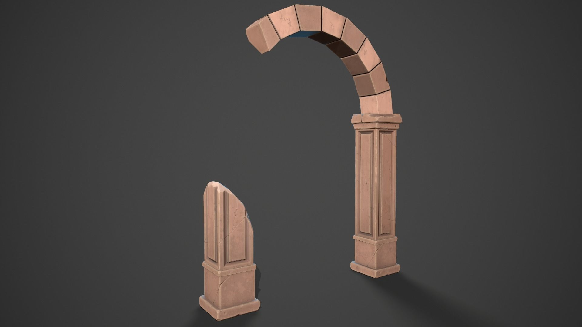 Stylized ruin Low-poly 3D model_5