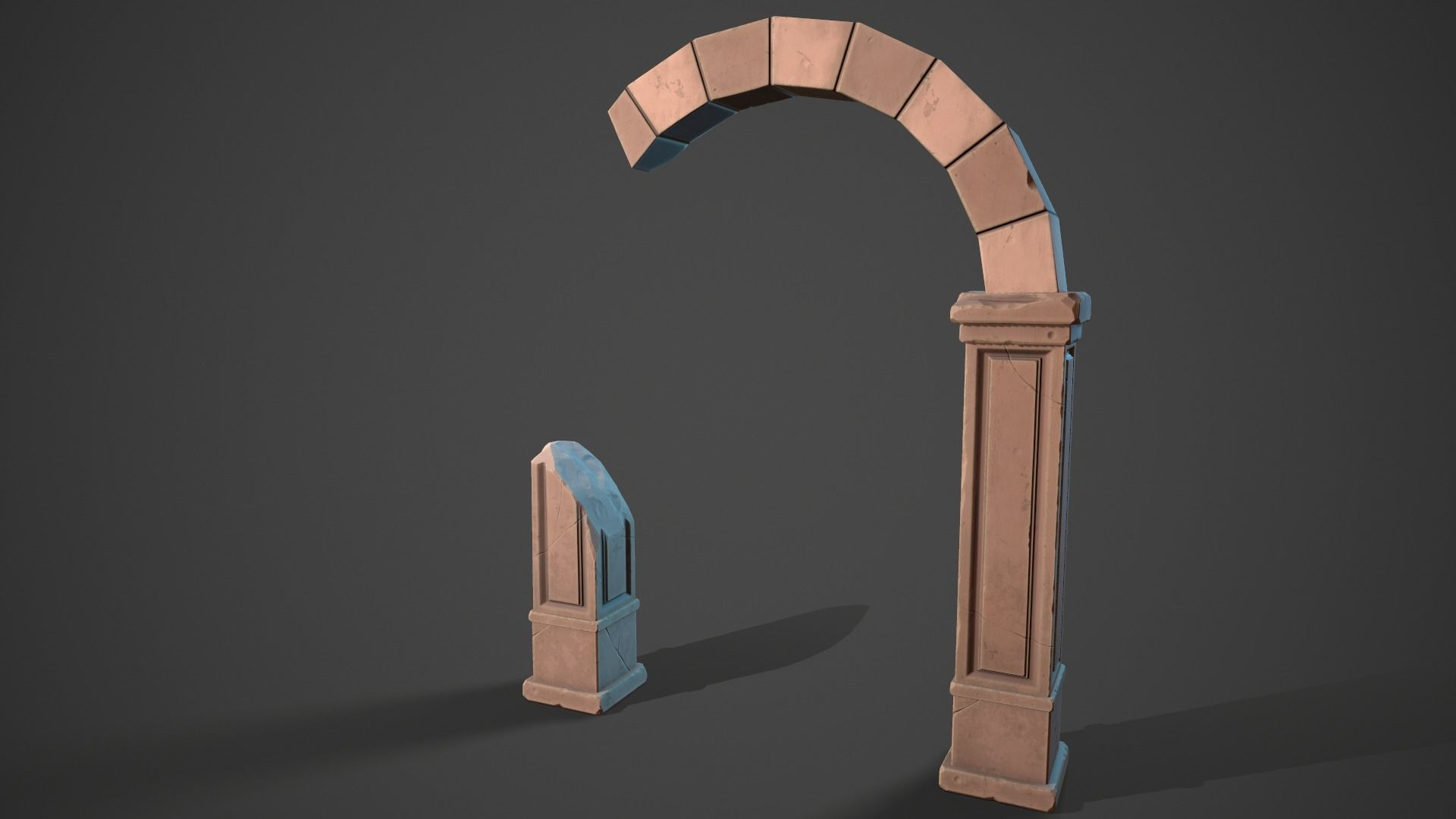 Stylized ruin Low-poly 3D model_4