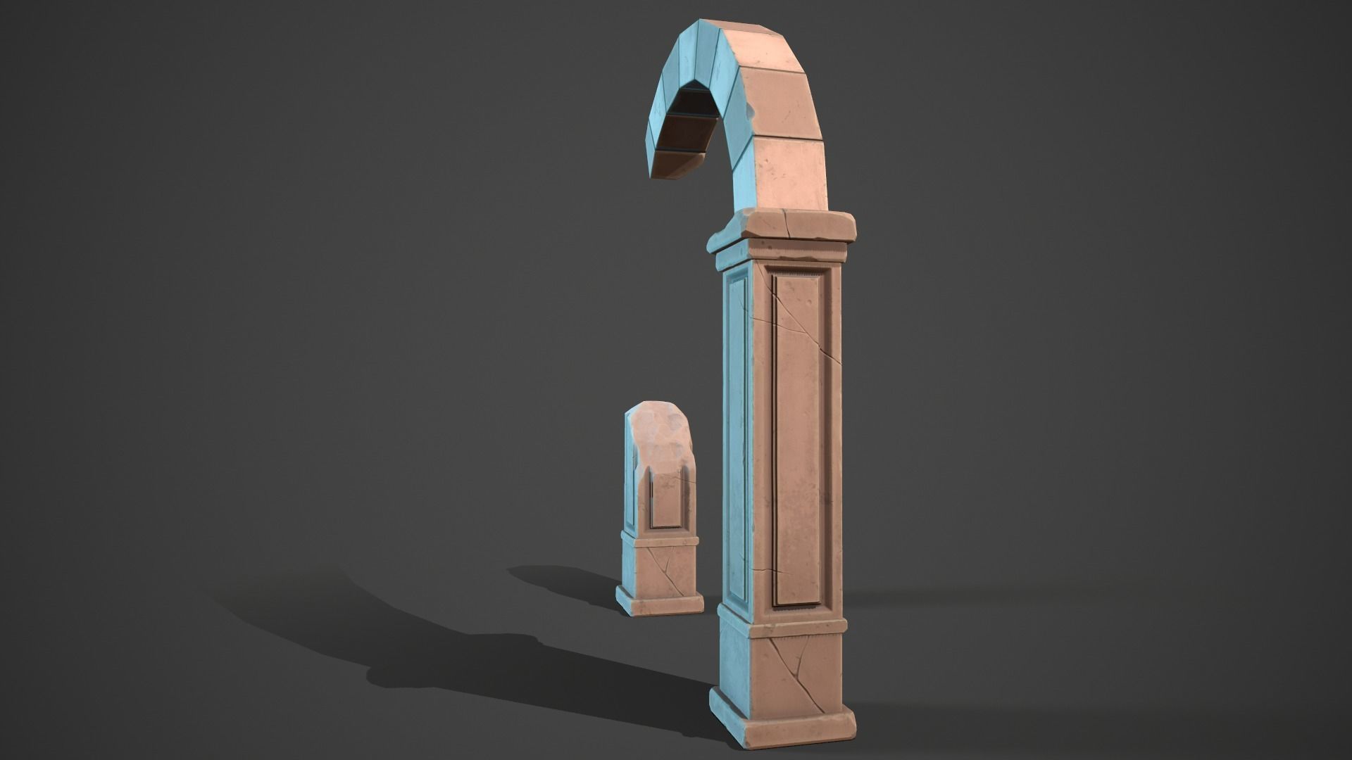Stylized ruin Low-poly 3D model_3