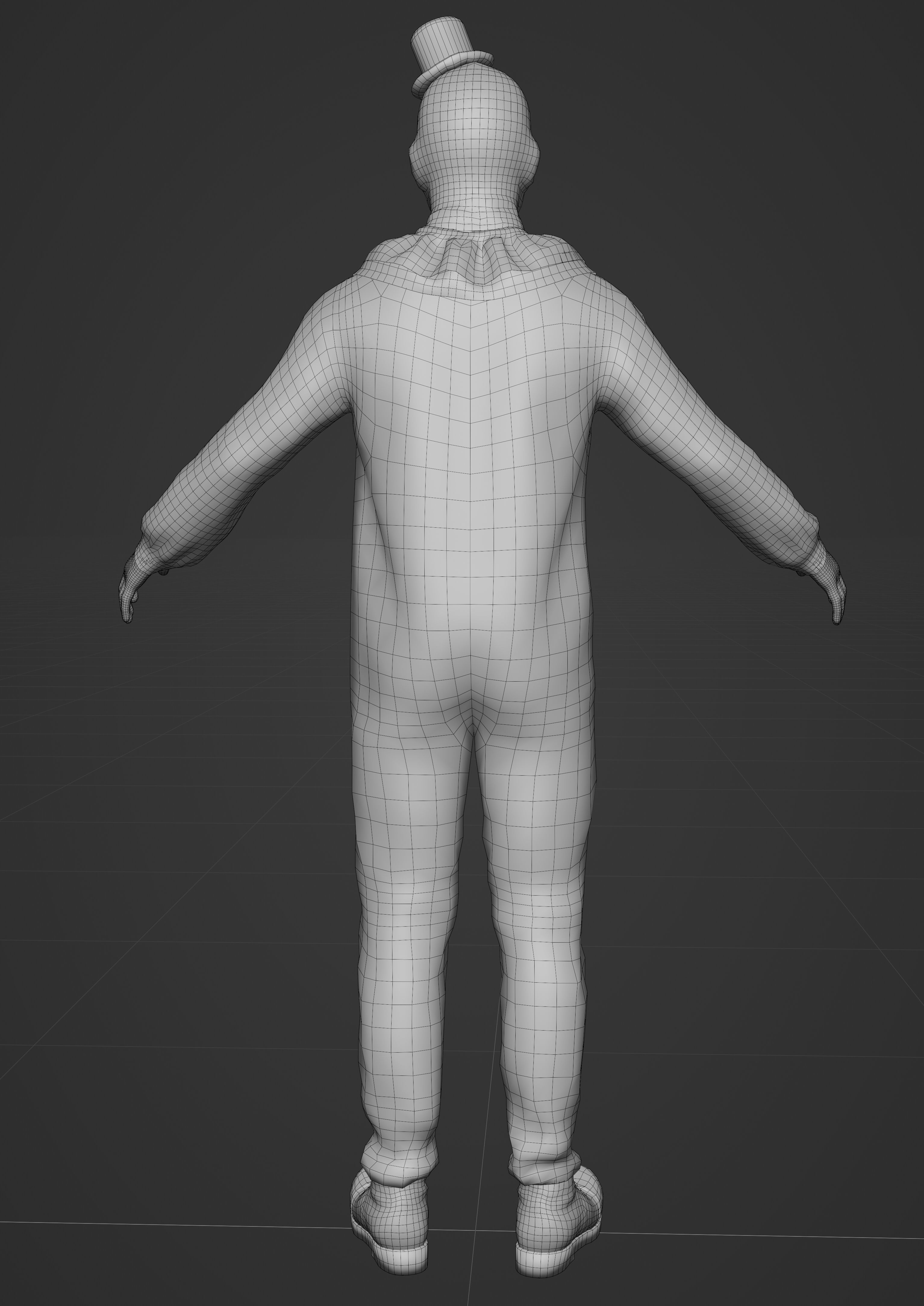 Creepy clown Low-poly 3D model_14