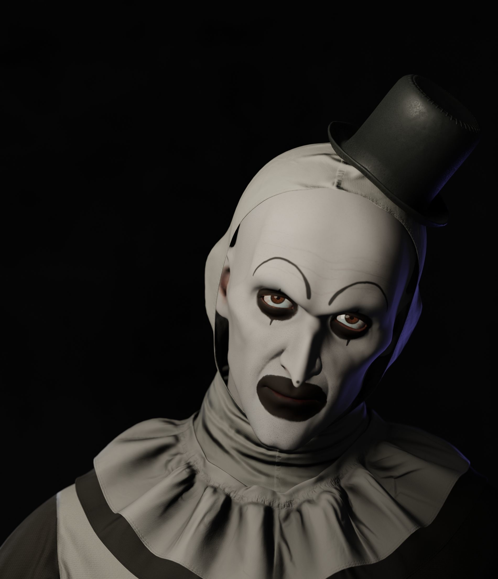 Creepy clown Low-poly 3D model_4