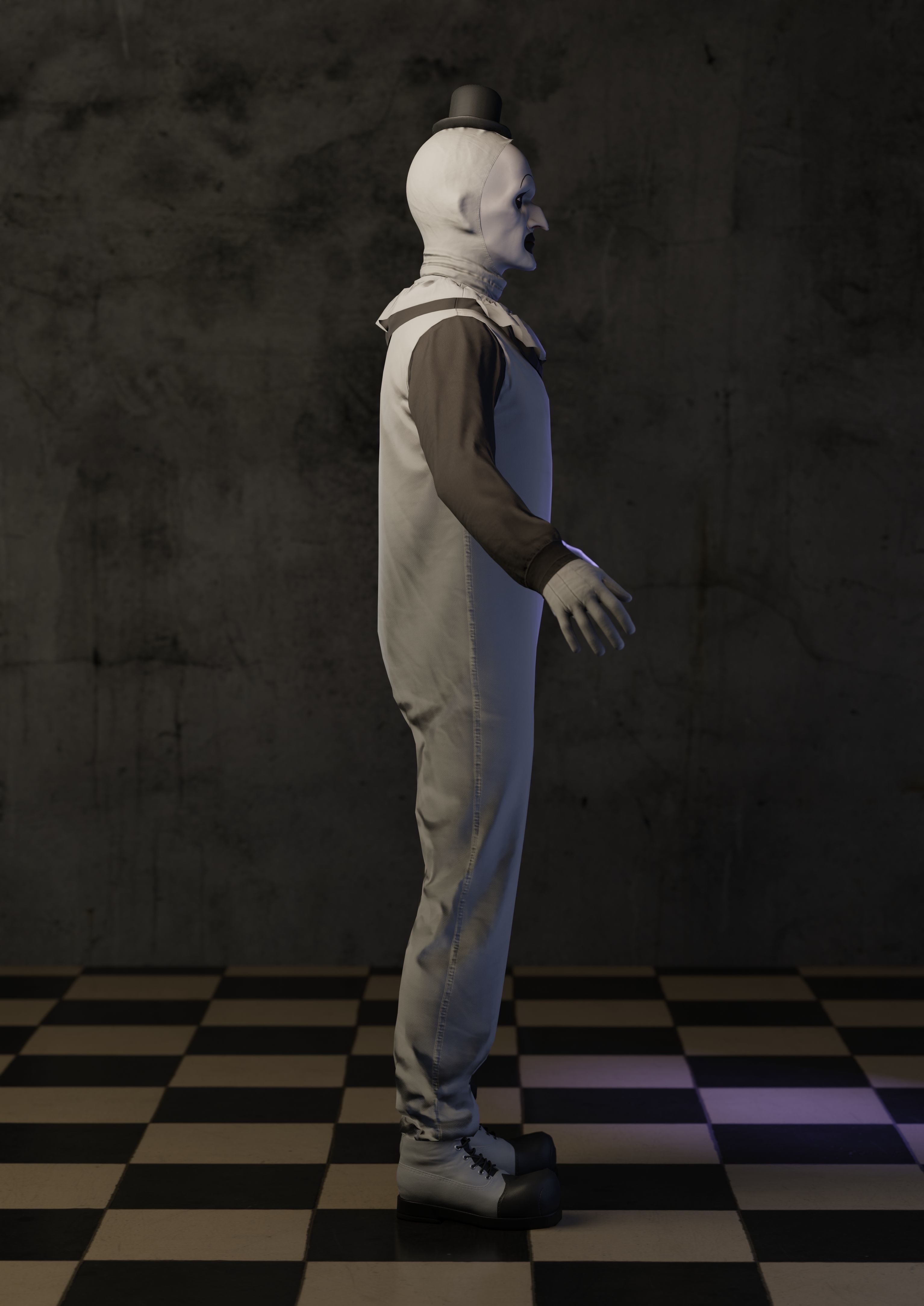 Creepy clown Low-poly 3D model_7