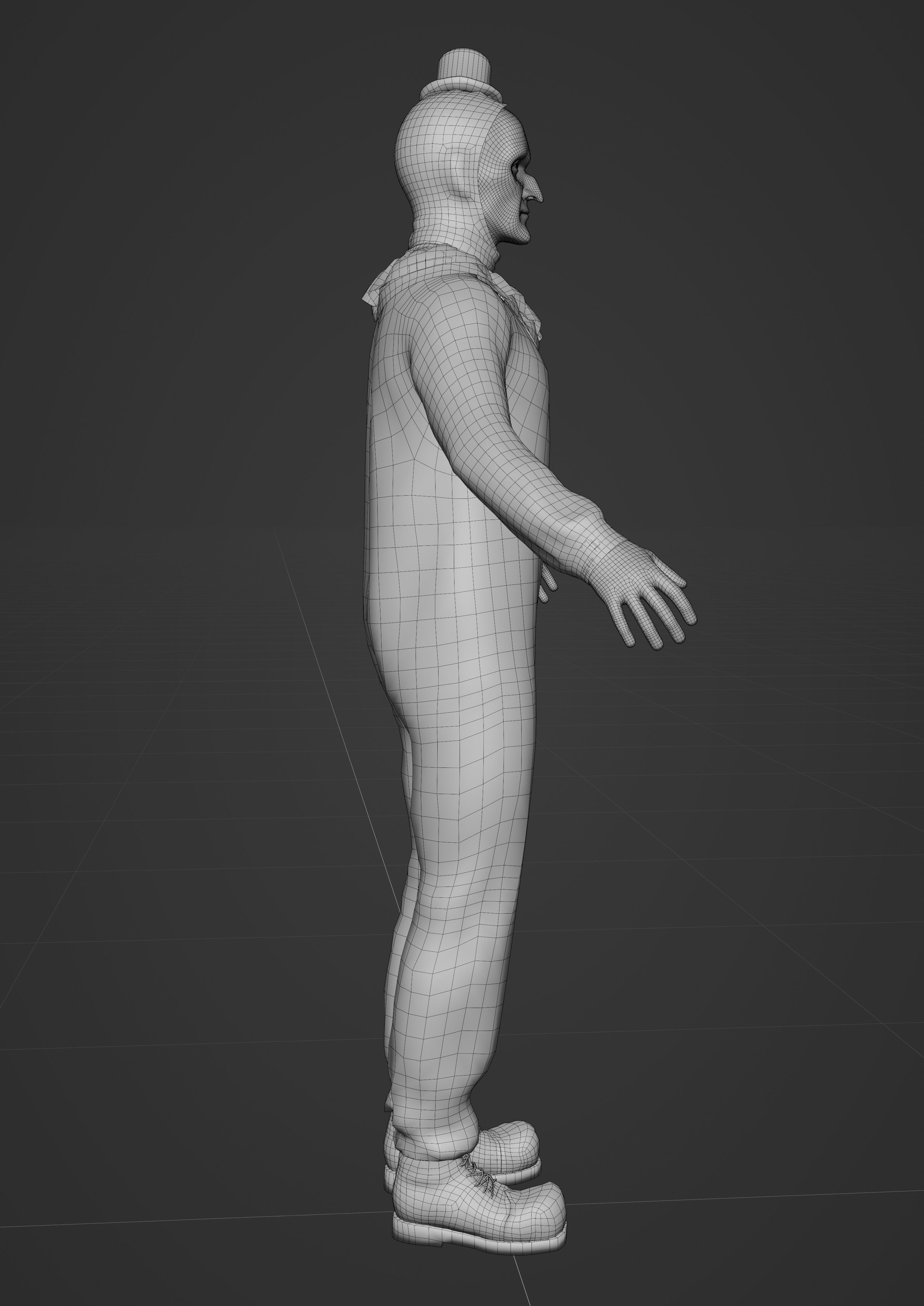 Creepy clown Low-poly 3D model_13