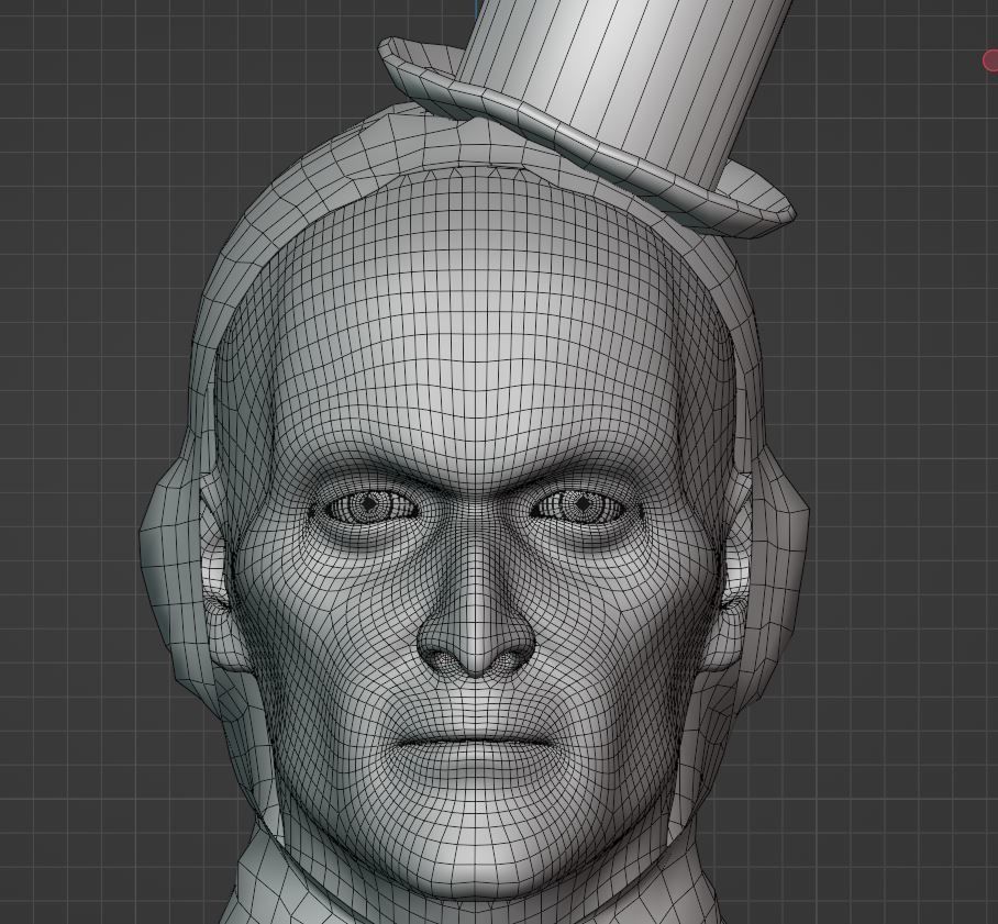 Creepy clown Low-poly 3D model_17