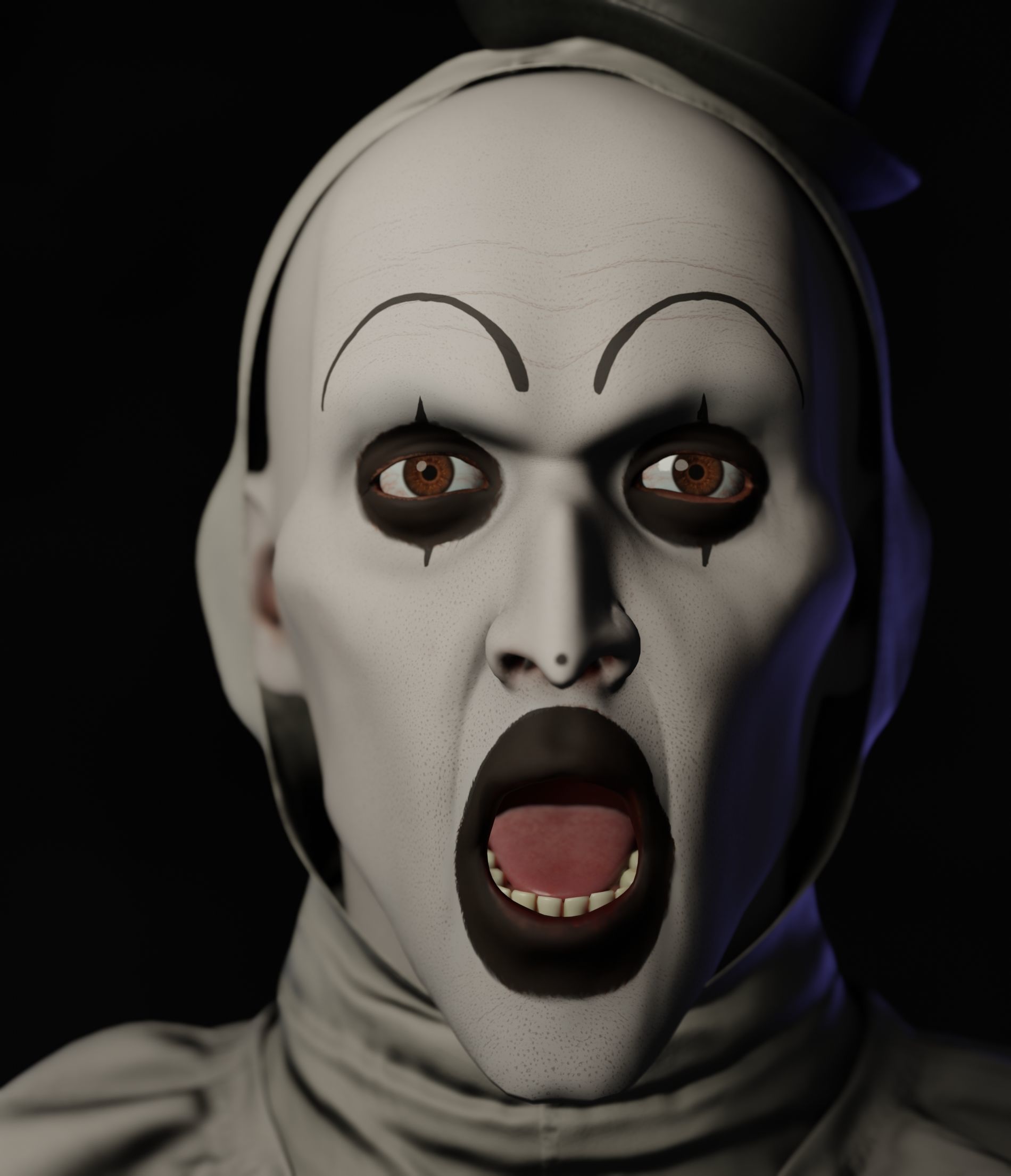 Creepy clown Low-poly 3D model_10