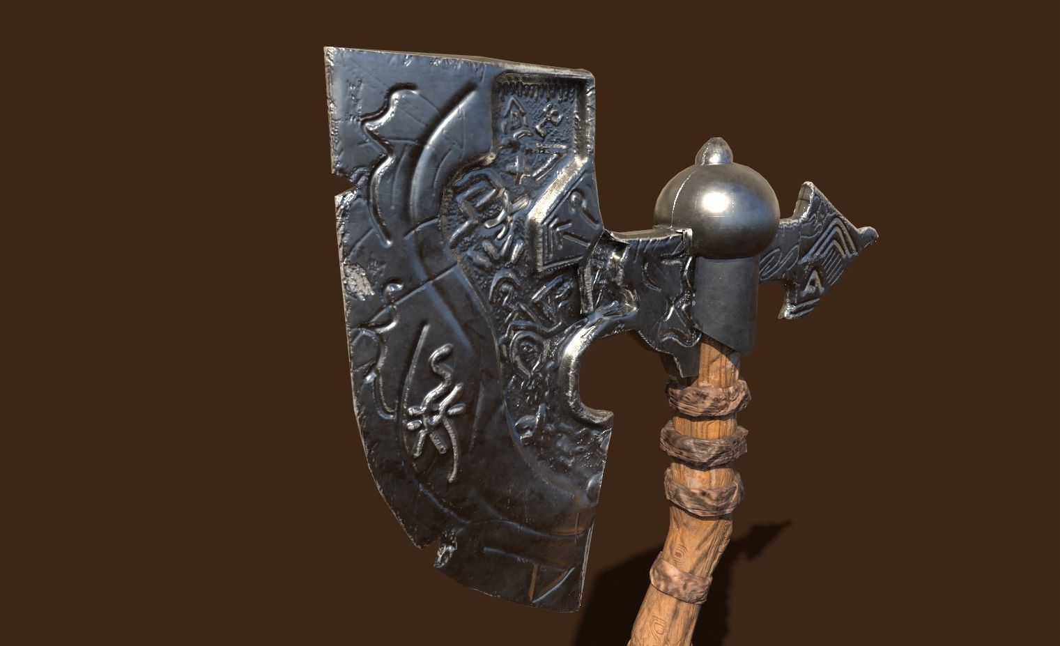 Old Axe - PBR Game Ready Low-poly 3D model_5