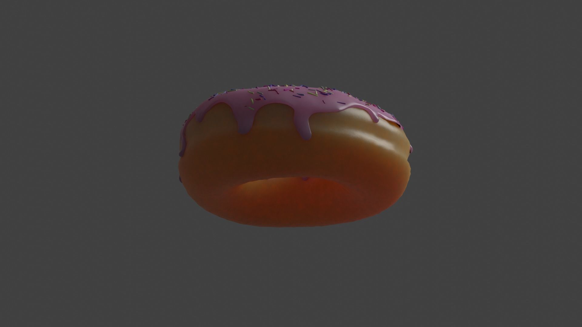 Donut on plate Free 3D model_3
