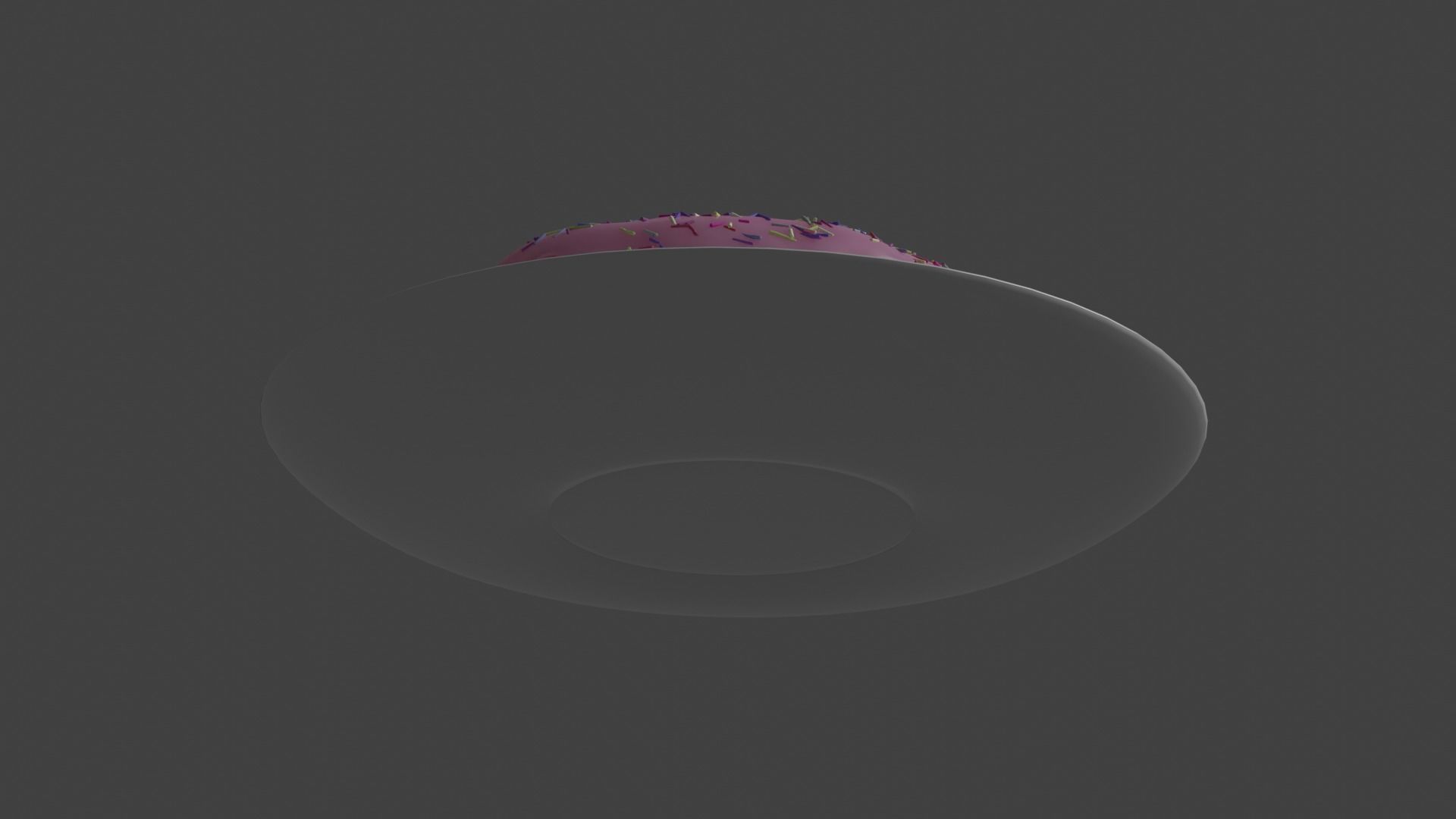 Donut on plate Free 3D model_4