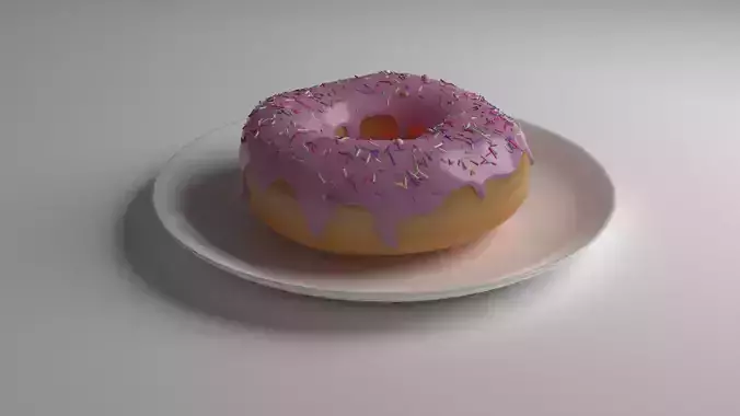 Donut on plate