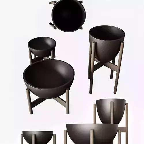 Modernica Black Ceramic Pot Set