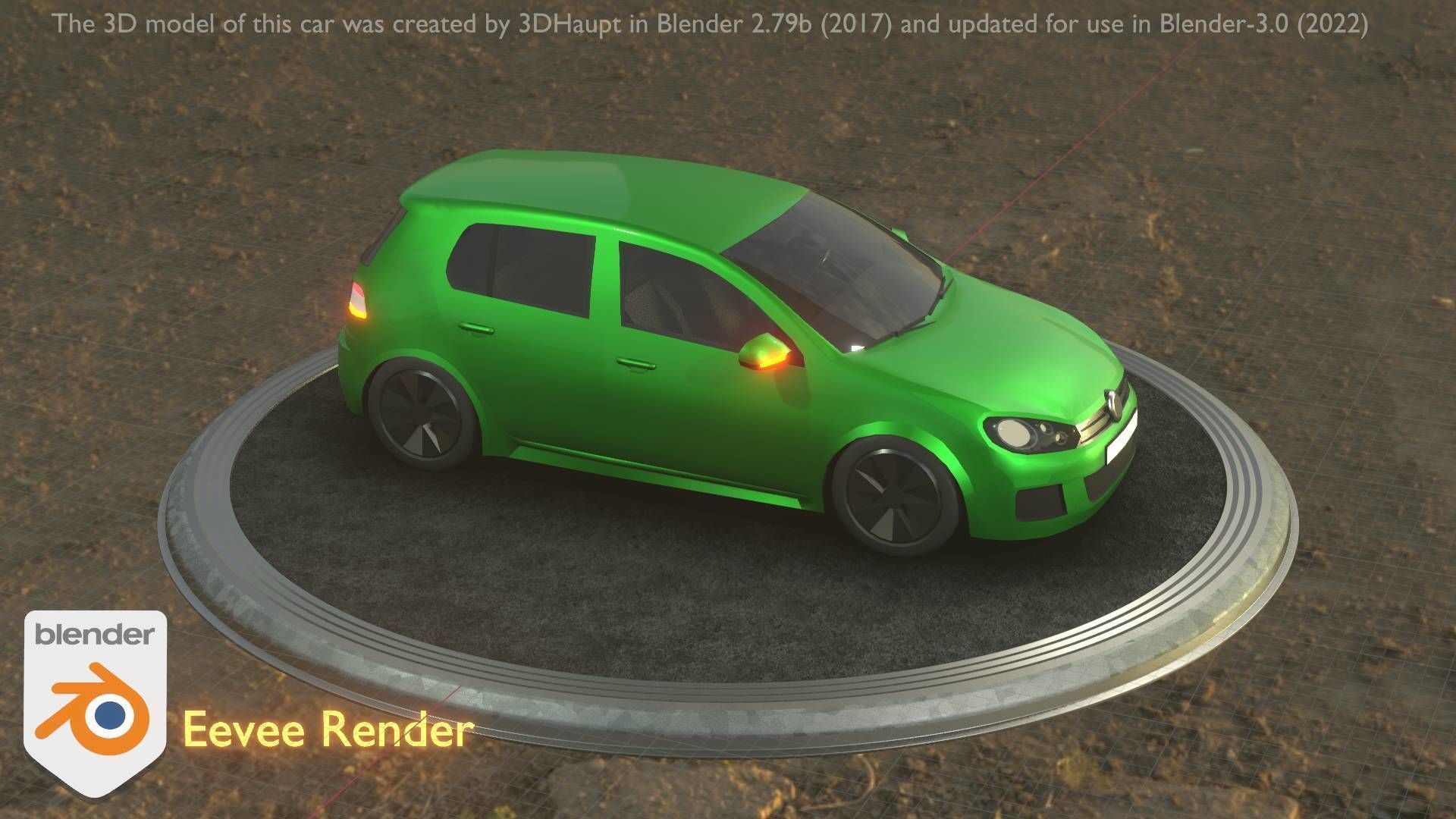 City Car 41 Compact Class Type-C Green Low-poly 3D model_74