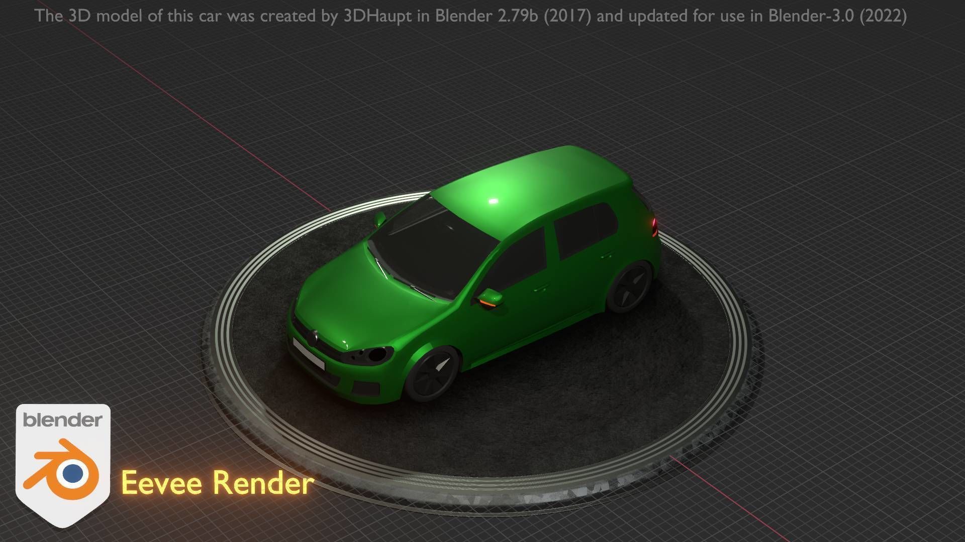 City Car 41 Compact Class Type-C Green Low-poly 3D model_19