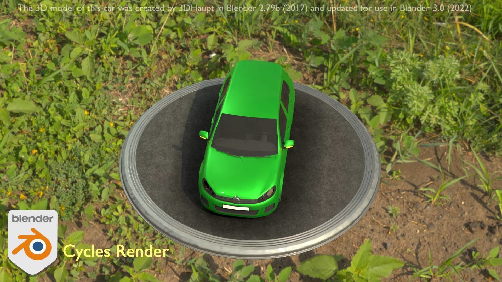 City Car 41 Compact Class Type-C Green Low-poly 3D model_61