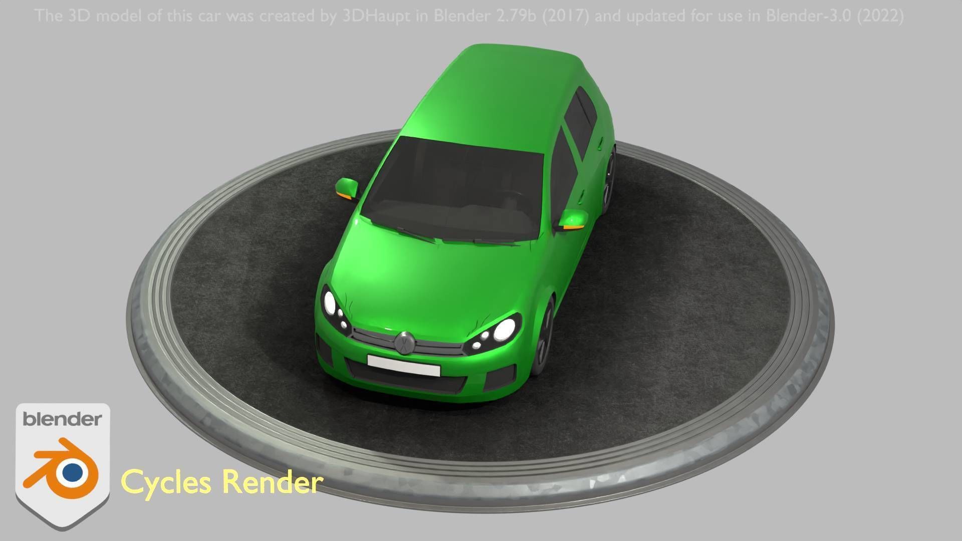City Car 41 Compact Class Type-C Green Low-poly 3D model_46