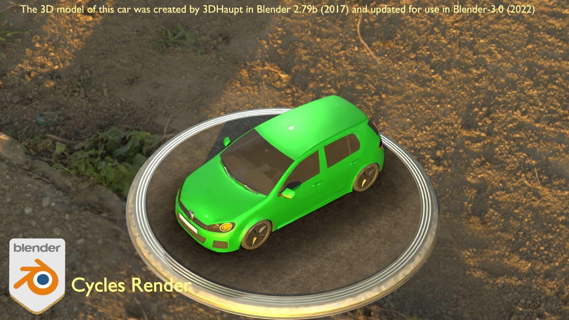 City Car 41 Compact Class Type-C Green Low-poly 3D model_63