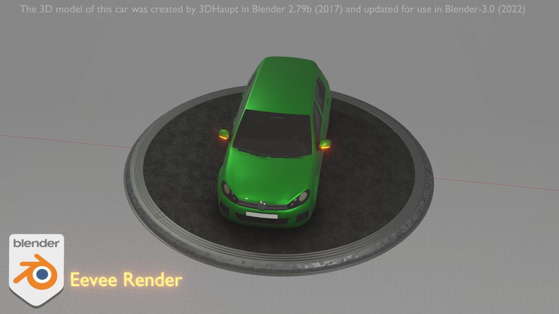 City Car 41 Compact Class Type-C Green Low-poly 3D model_17