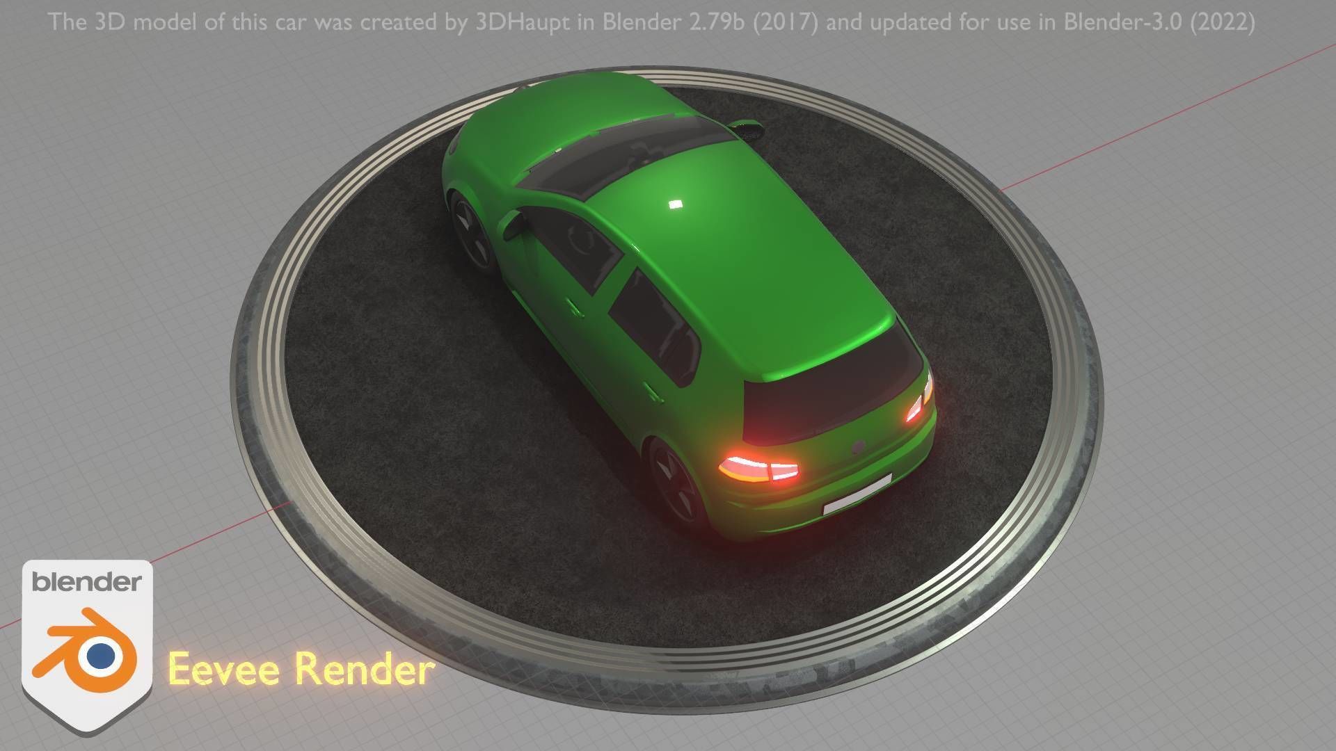 City Car 41 Compact Class Type-C Green Low-poly 3D model_94