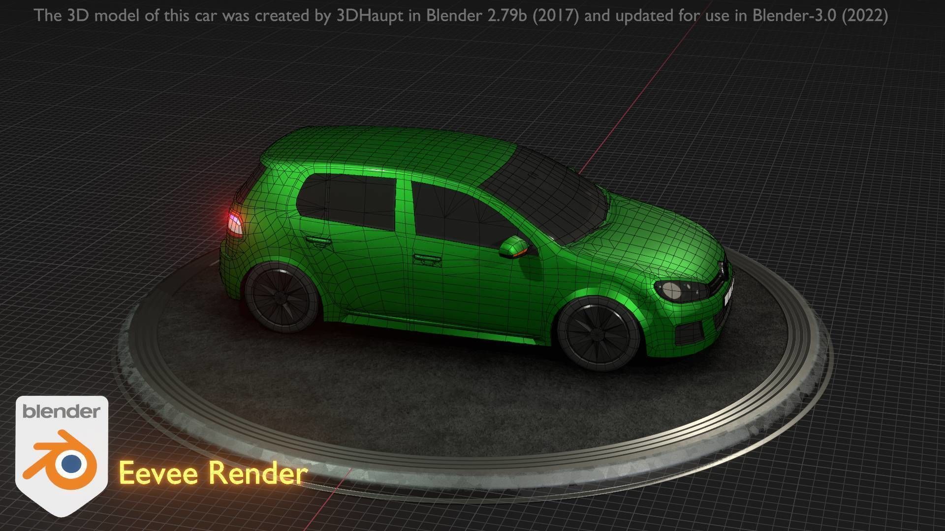City Car 41 Compact Class Type-C Green Low-poly 3D model_86