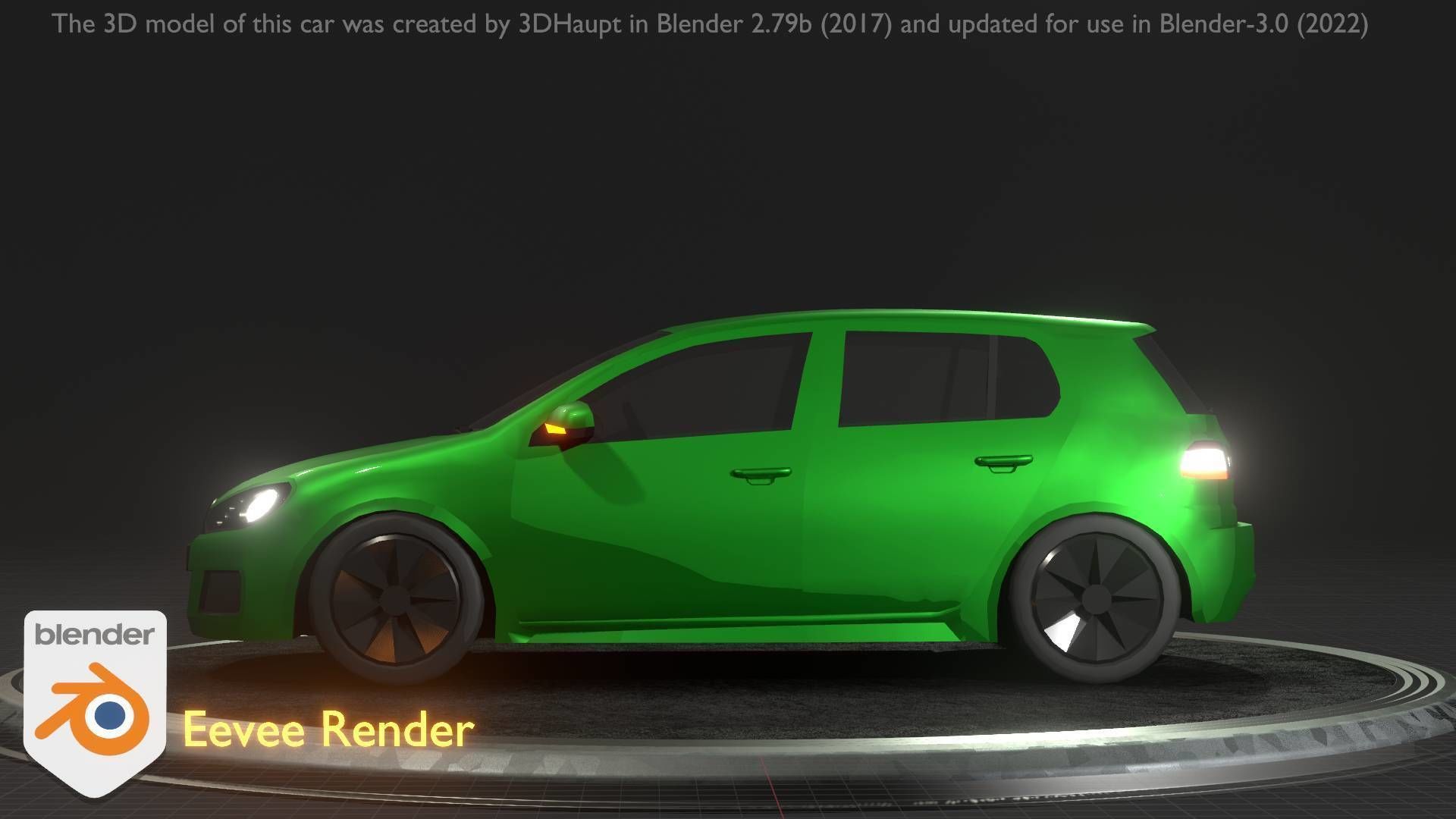 City Car 41 Compact Class Type-C Green Low-poly 3D model_32