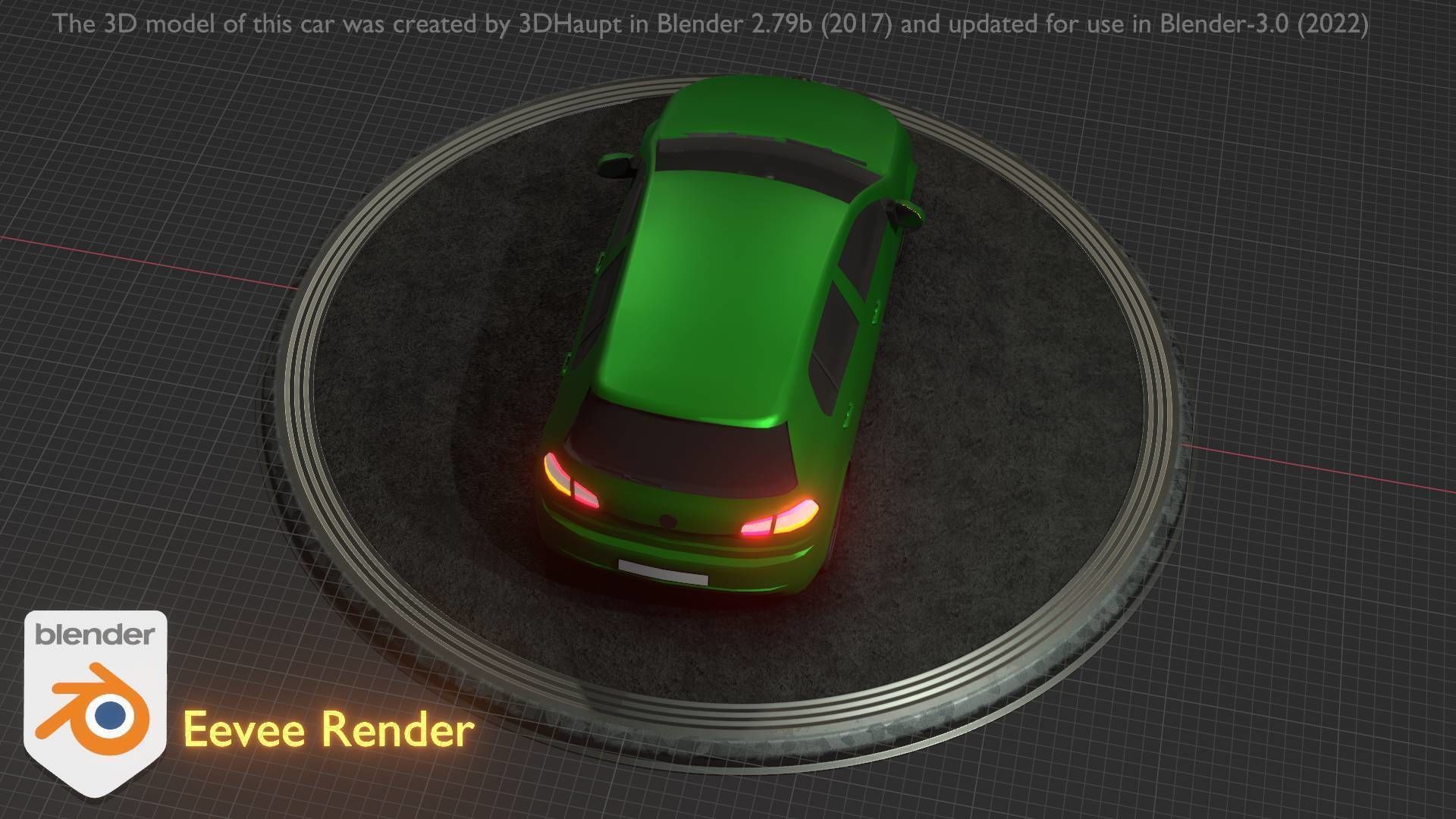 City Car 41 Compact Class Type-C Green Low-poly 3D model_96