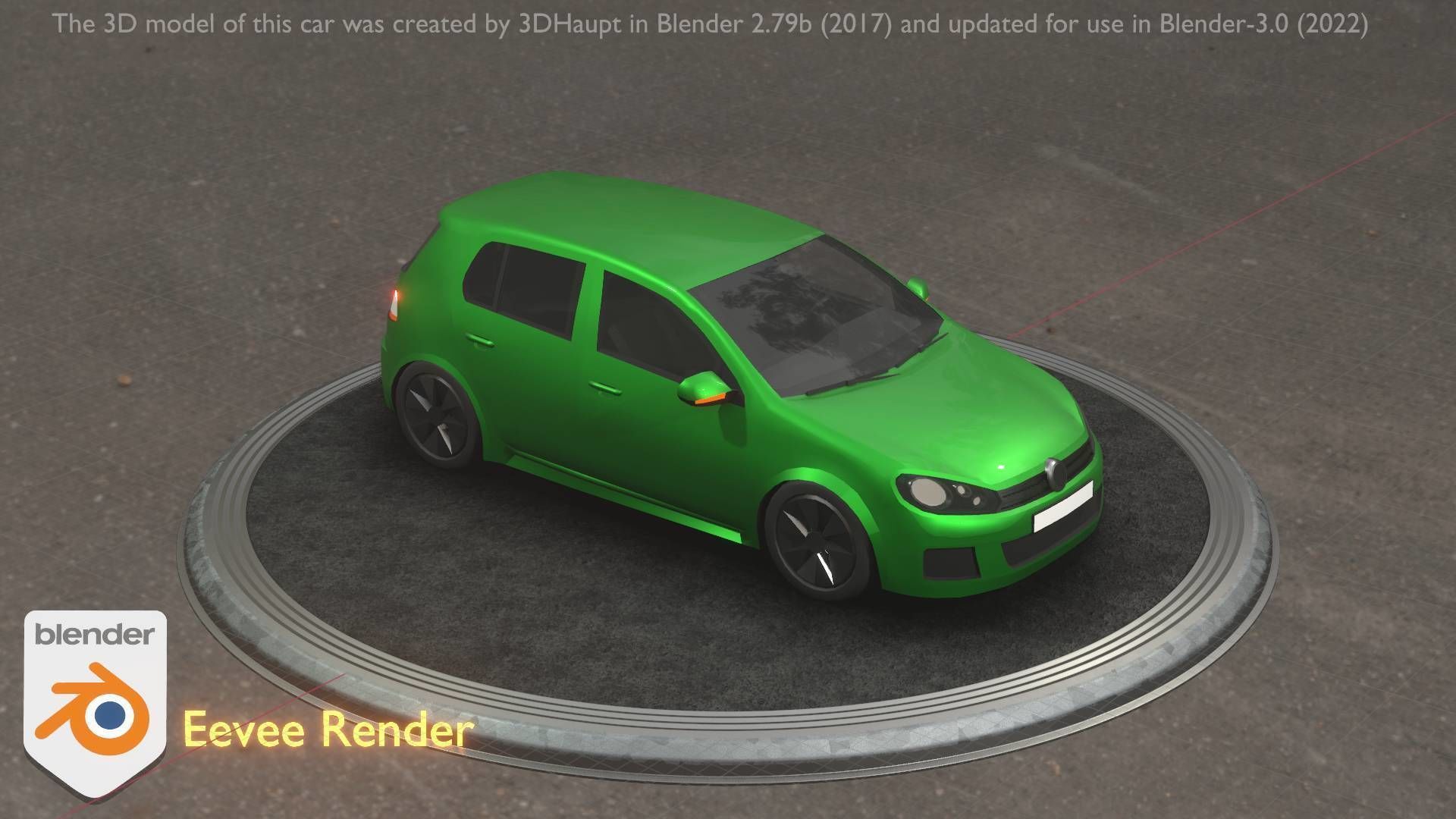 City Car 41 Compact Class Type-C Green Low-poly 3D model_41