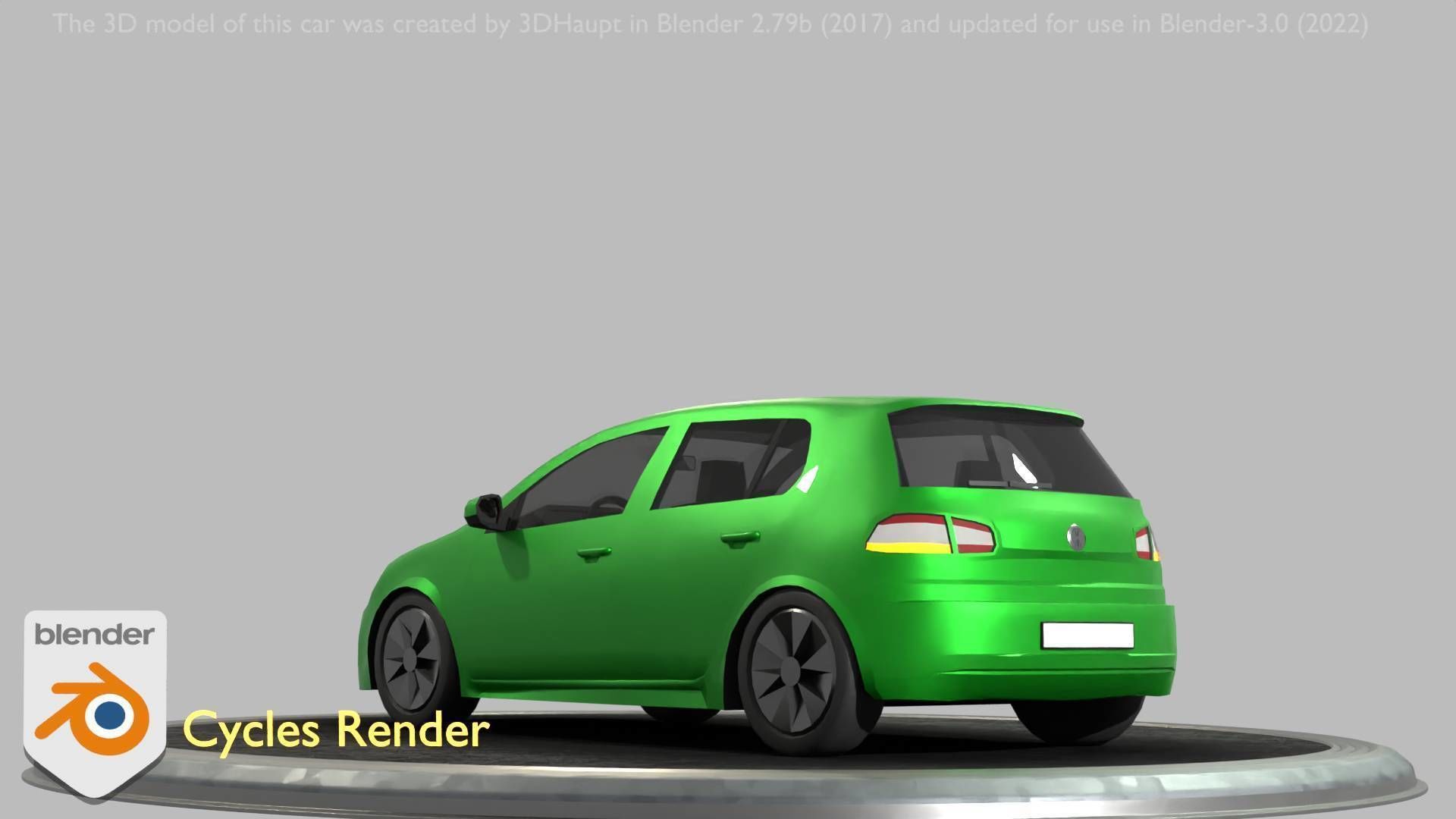 City Car 41 Compact Class Type-C Green Low-poly 3D model_67