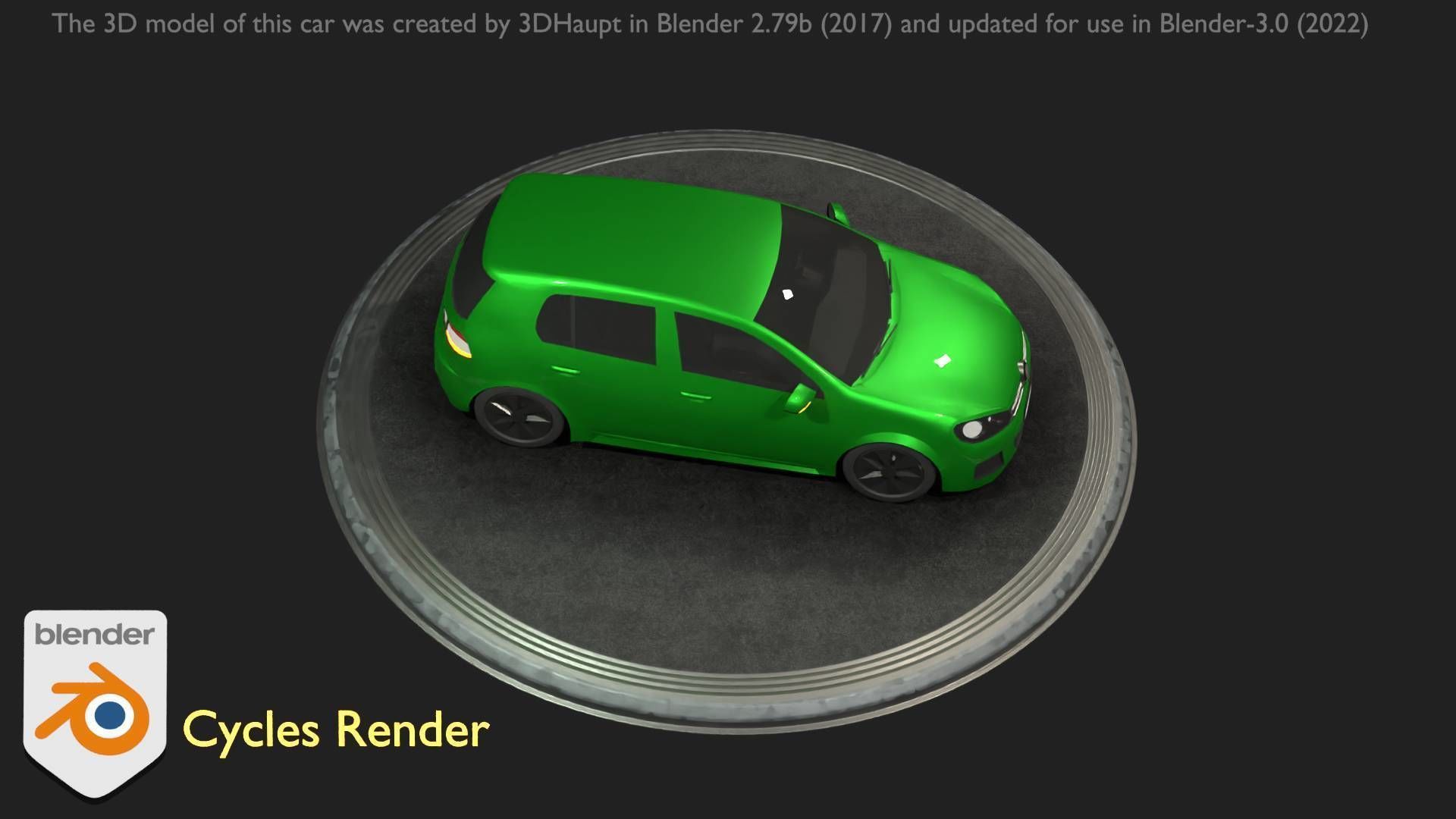 City Car 41 Compact Class Type-C Green Low-poly 3D model_55