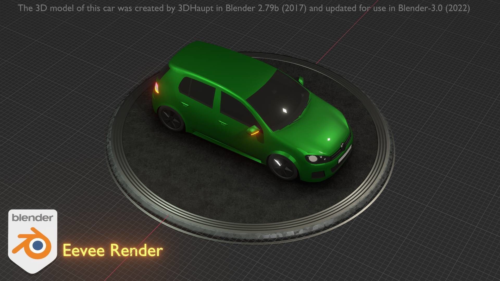 City Car 41 Compact Class Type-C Green Low-poly 3D model_57