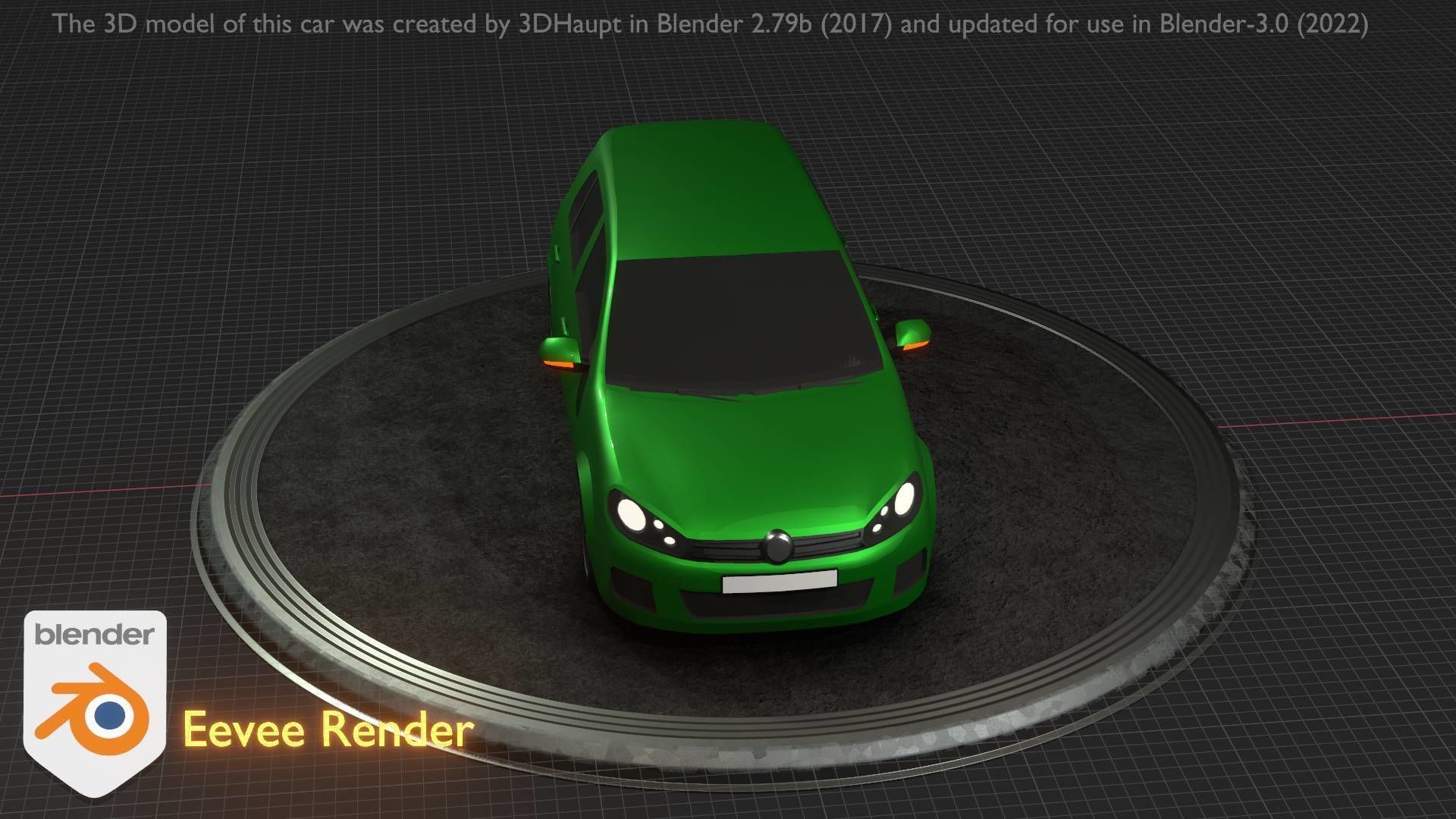City Car 41 Compact Class Type-C Green Low-poly 3D model_42
