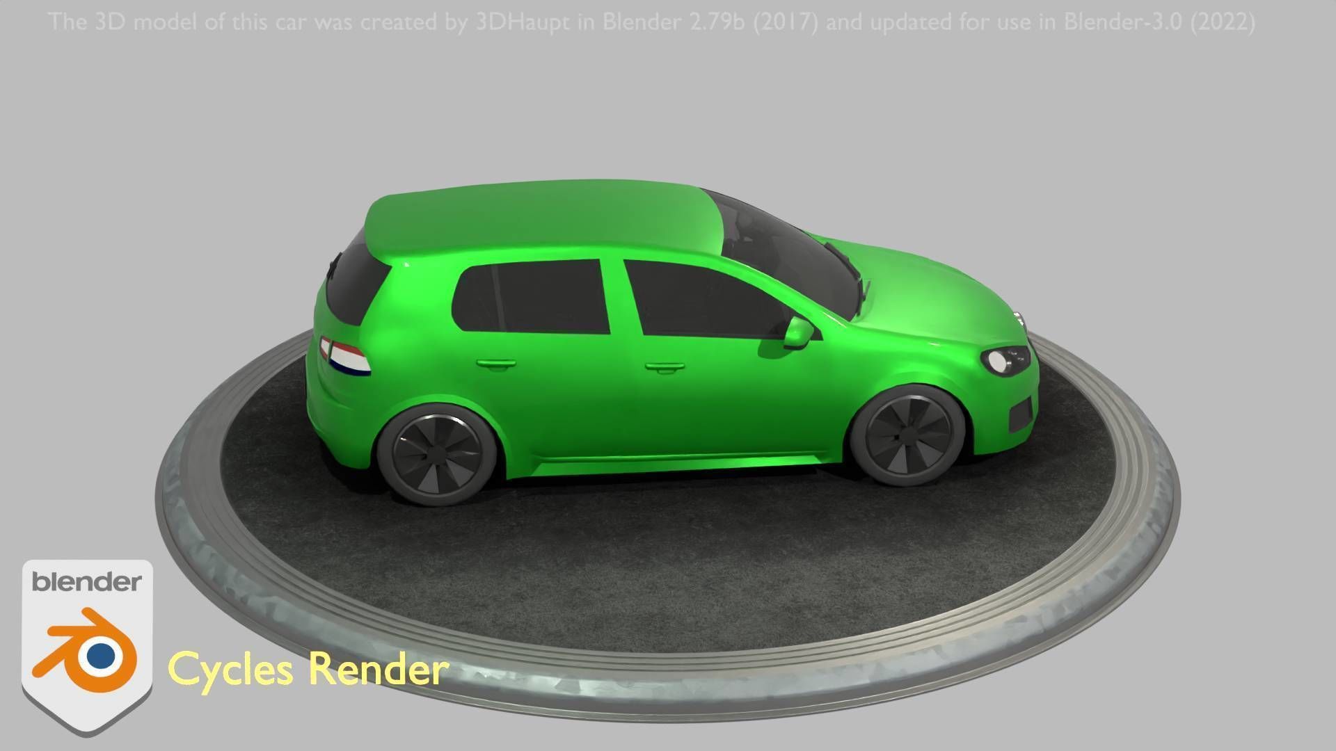 City Car 41 Compact Class Type-C Green Low-poly 3D model_85