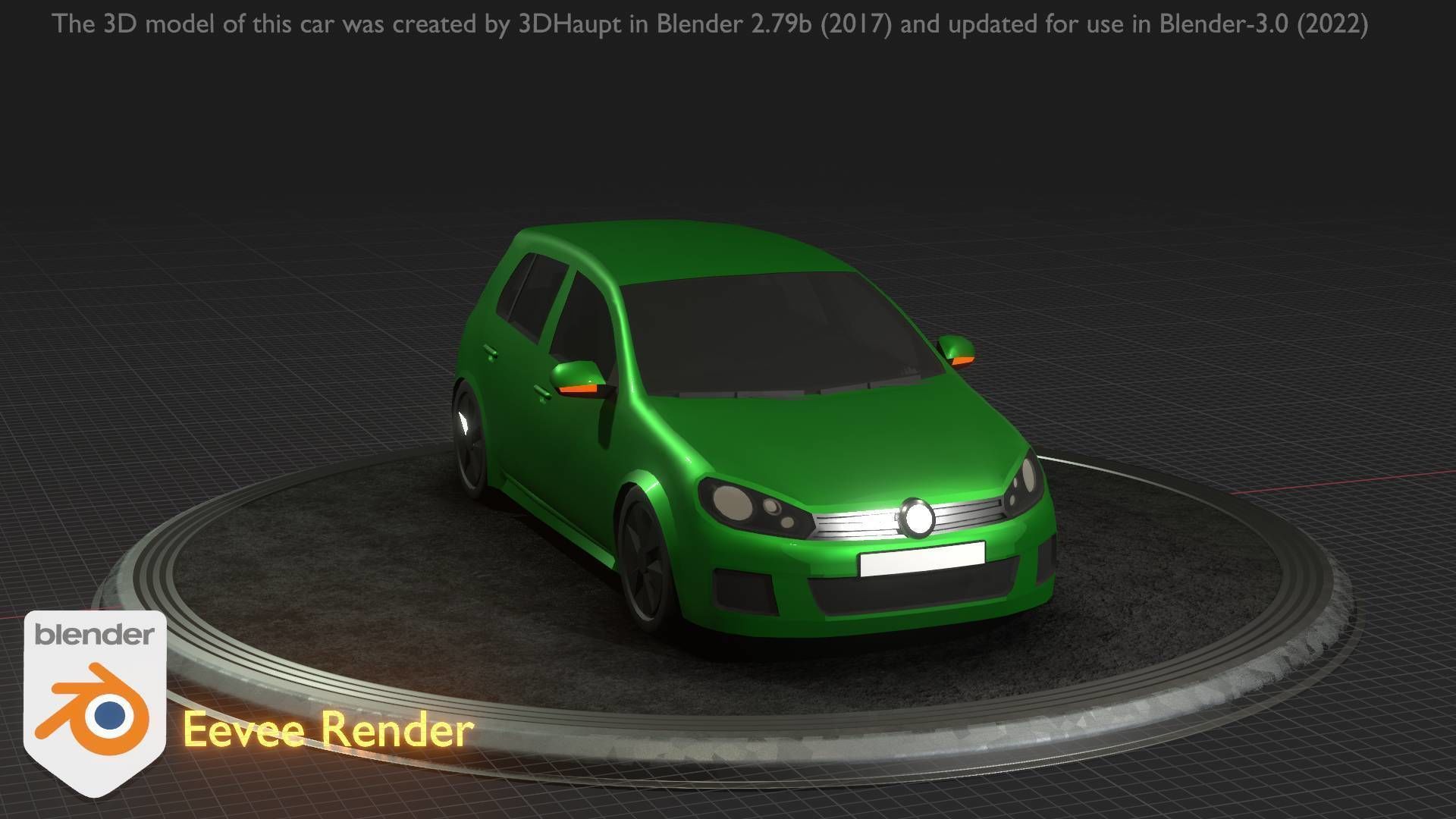City Car 41 Compact Class Type-C Green Low-poly 3D model_76
