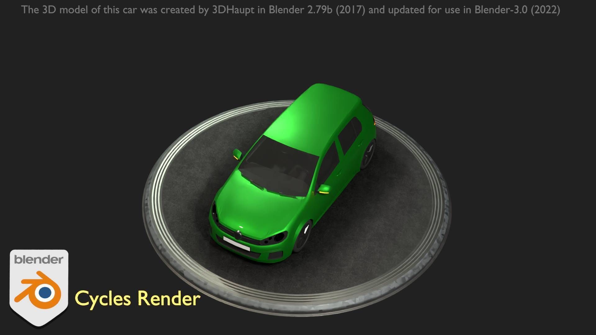 City Car 41 Compact Class Type-C Green Low-poly 3D model_18