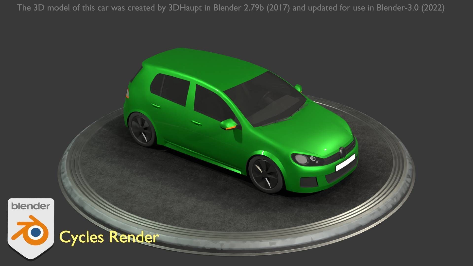 City Car 41 Compact Class Type-C Green Low-poly 3D model_88