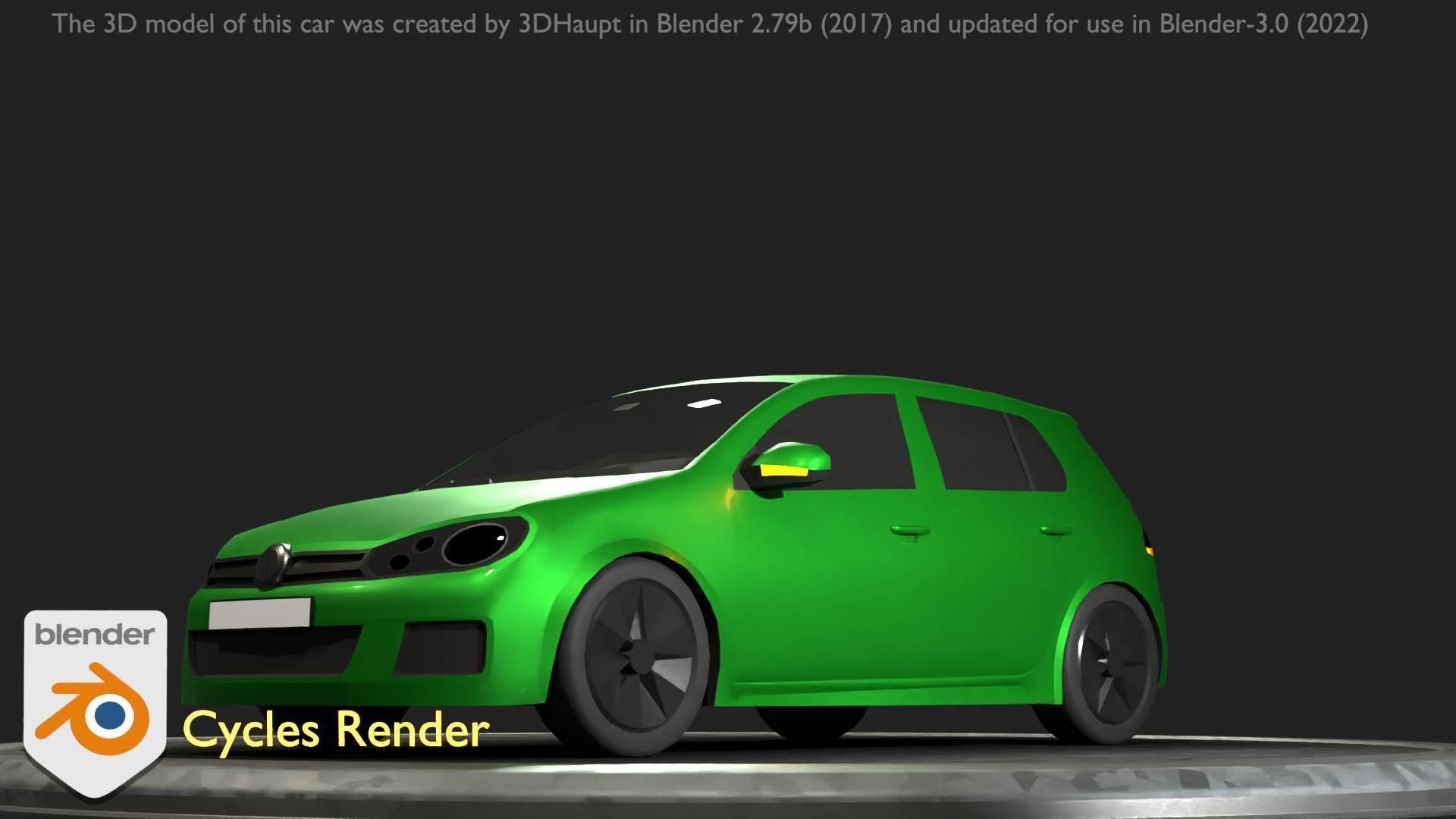 City Car 41 Compact Class Type-C Green Low-poly 3D model_78