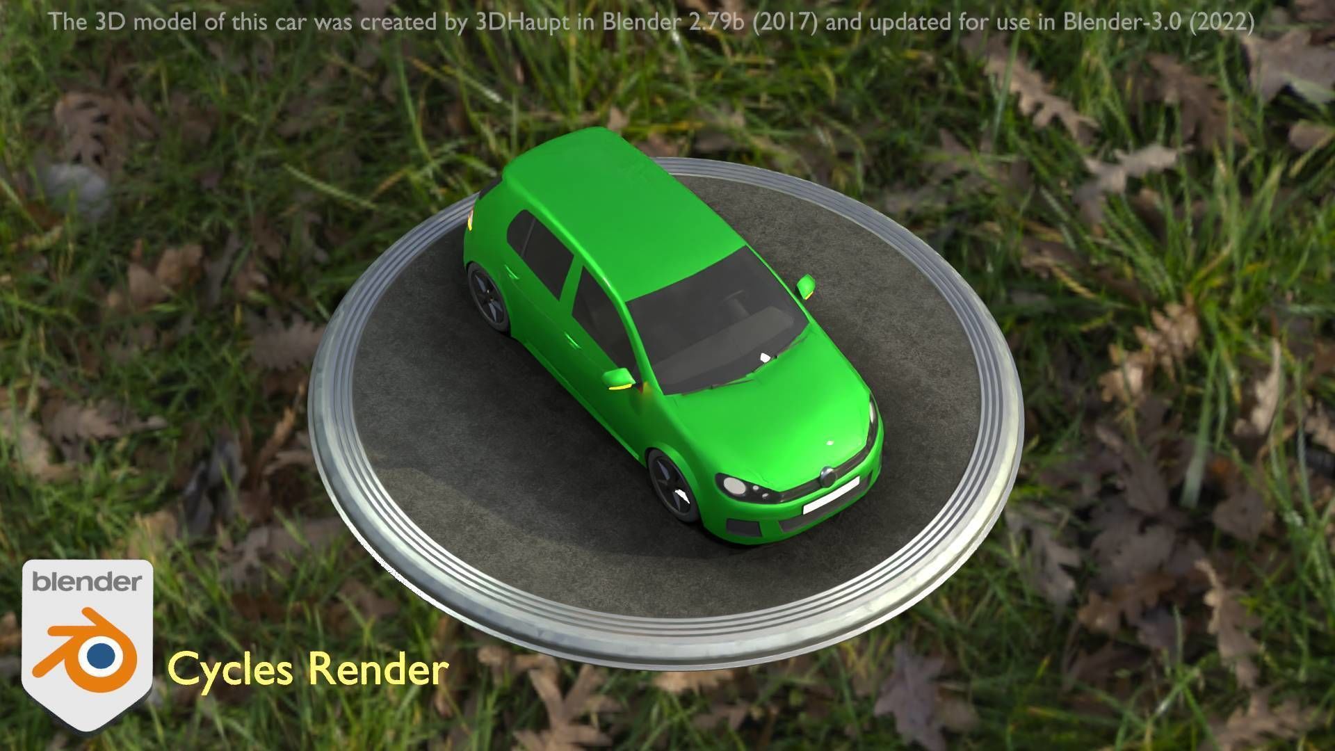 City Car 41 Compact Class Type-C Green Low-poly 3D model_59